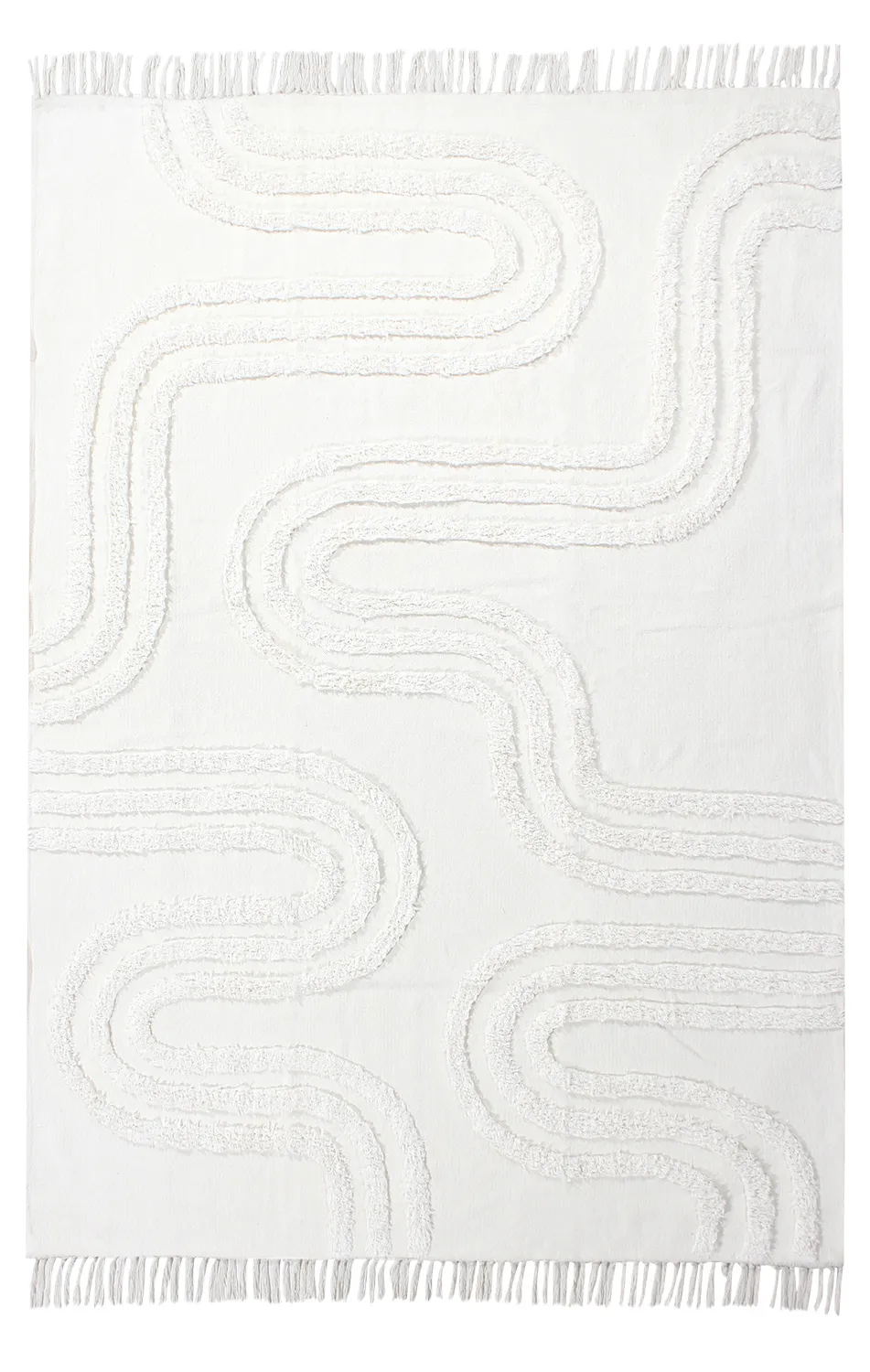 Hoogpolig vloerkleed - Como Natural Cotton Shaggy (offwhite)