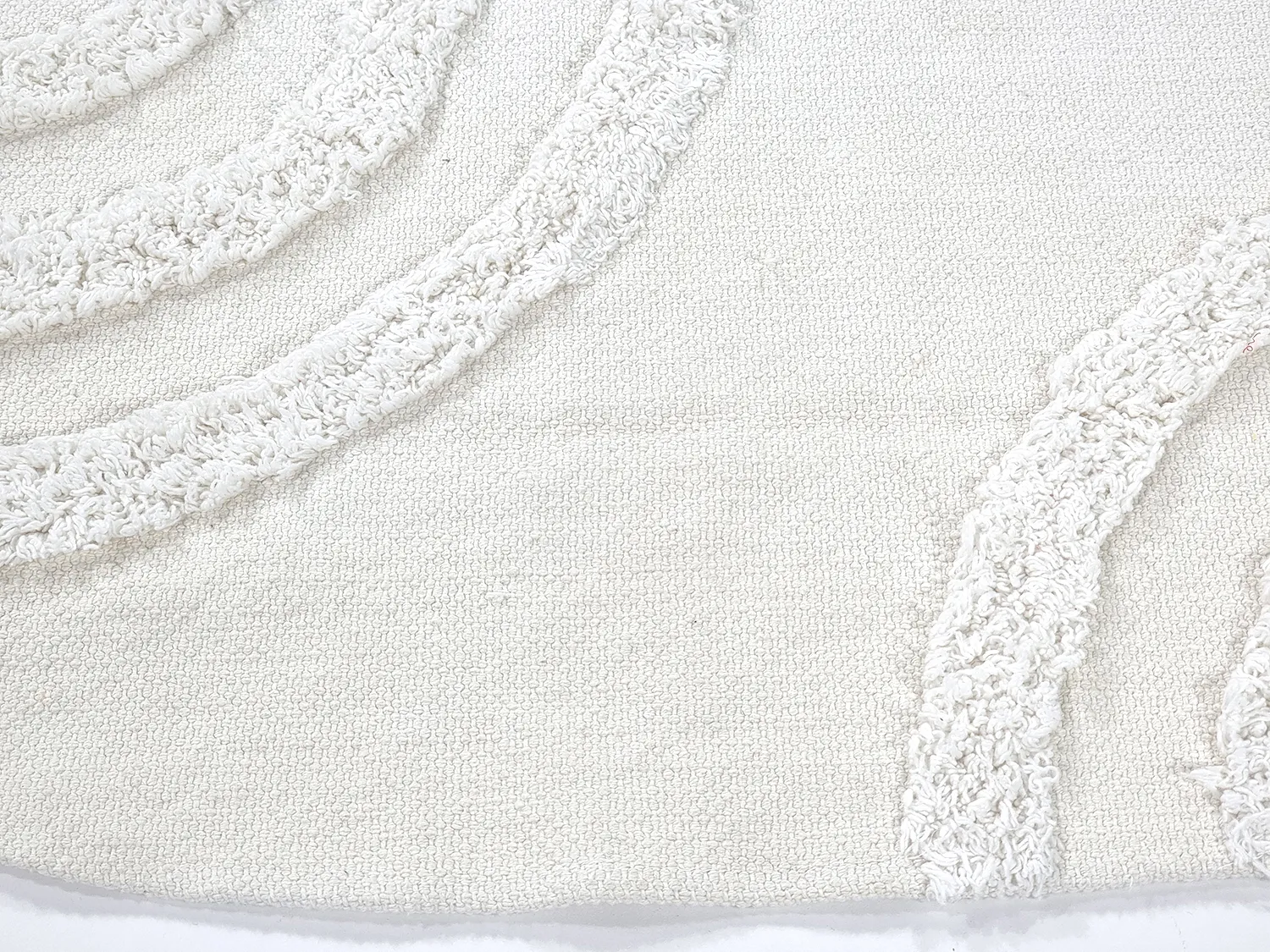 Ronde vloerkleden - Como Natural Cotton Shaggy (offwhite)