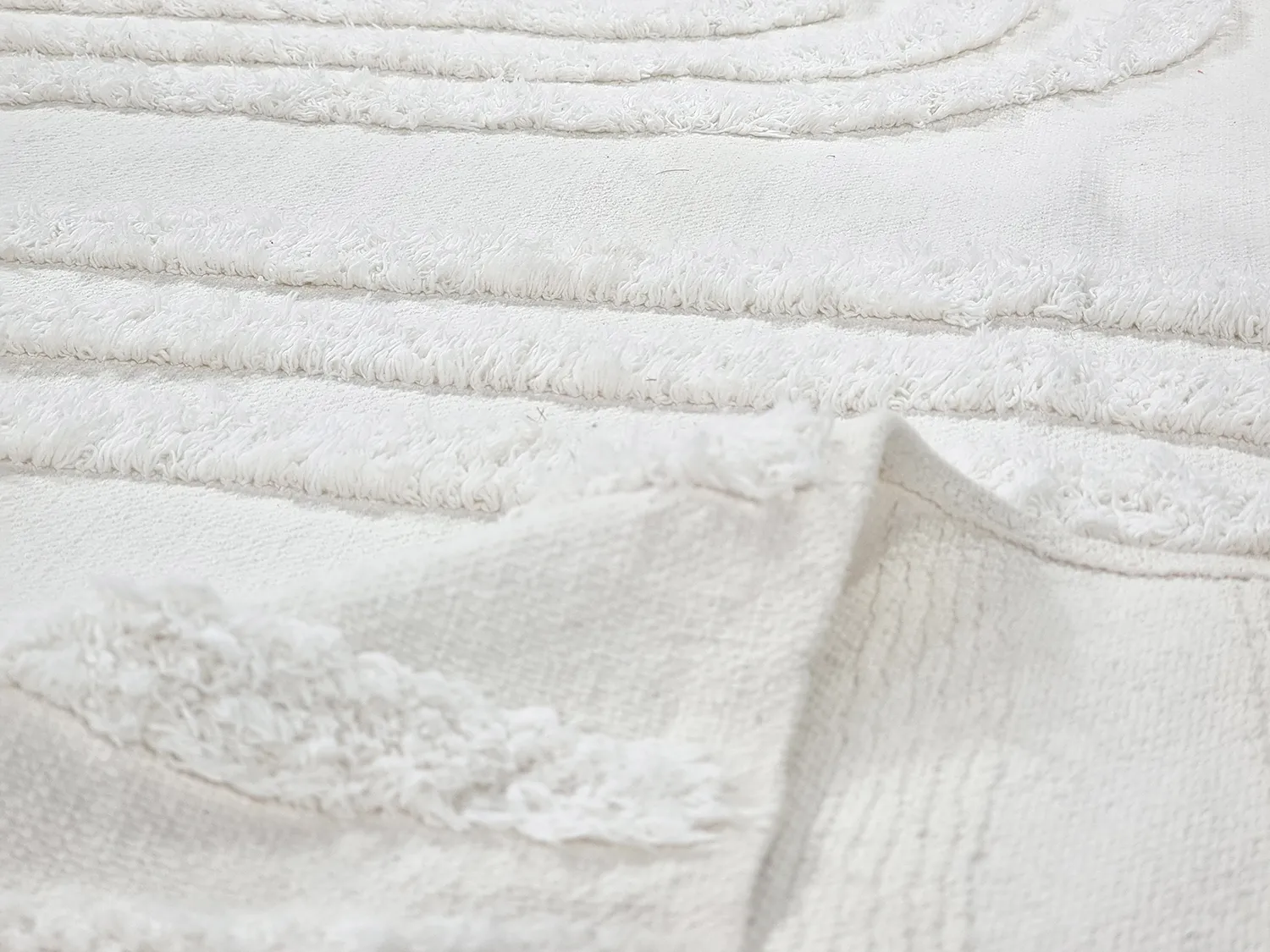 Ronde vloerkleden - Como Natural Cotton Shaggy (offwhite)