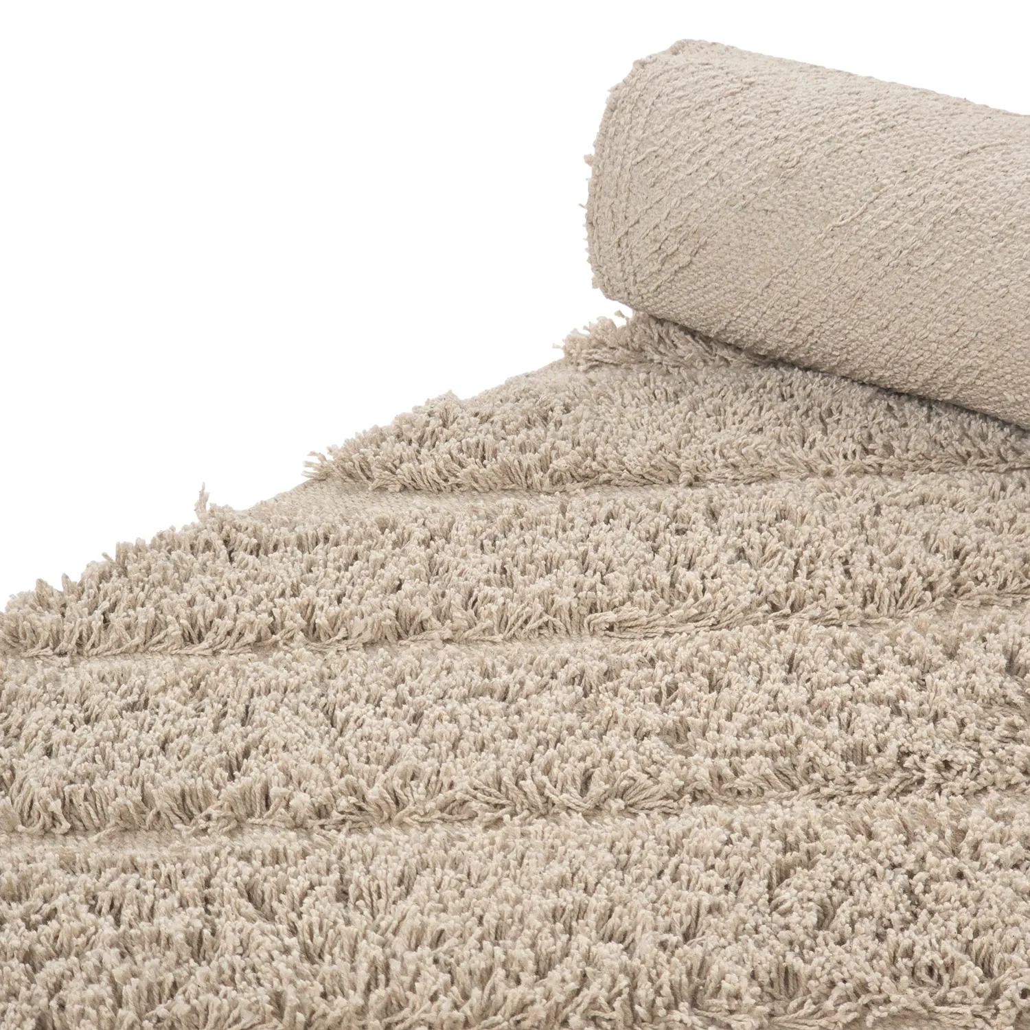 Hoogpolig vloerkleed - Conara Natural Cotton Shaggy (beige)