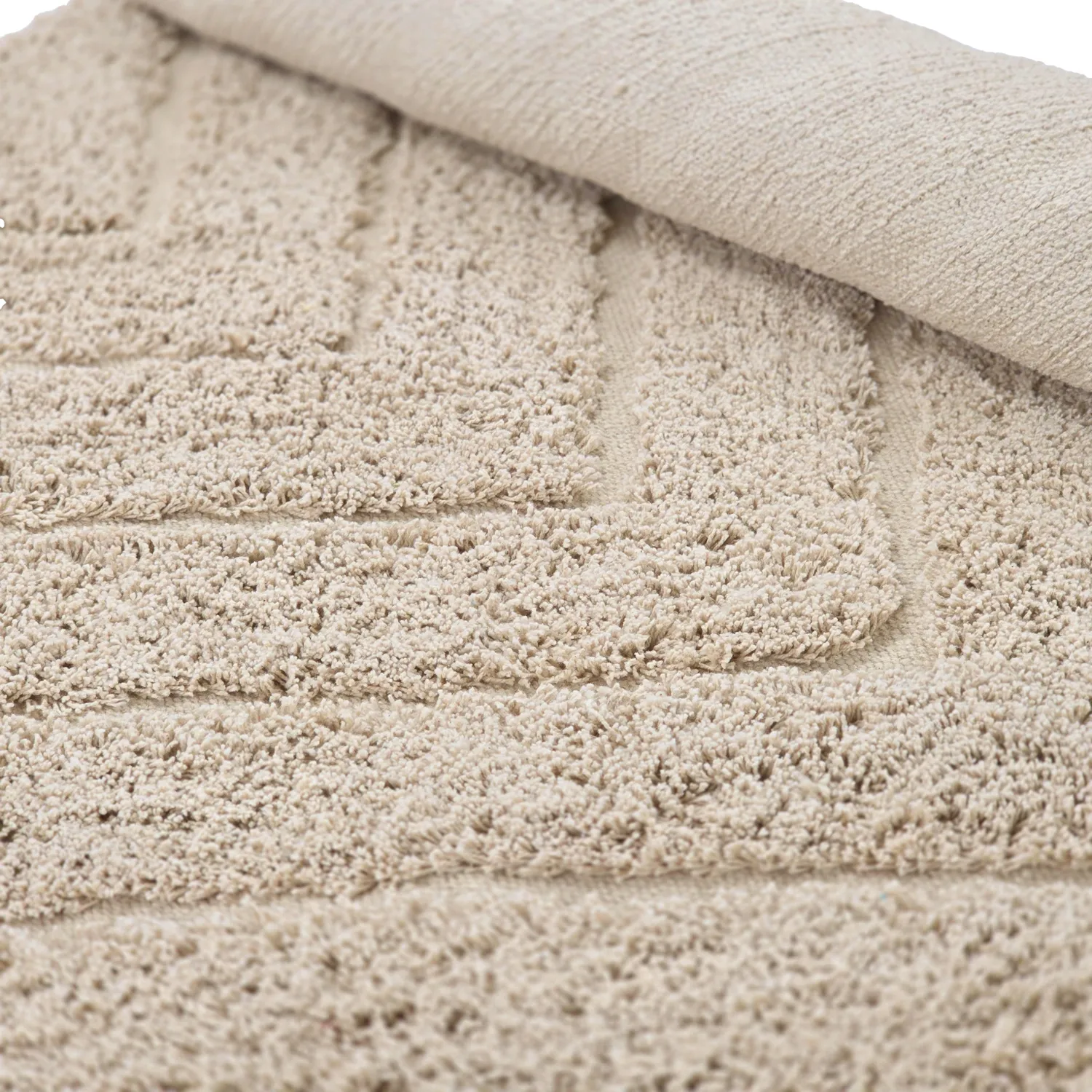 Ronde vloerkleden - Conara Natural Cotton Shaggy (beige)