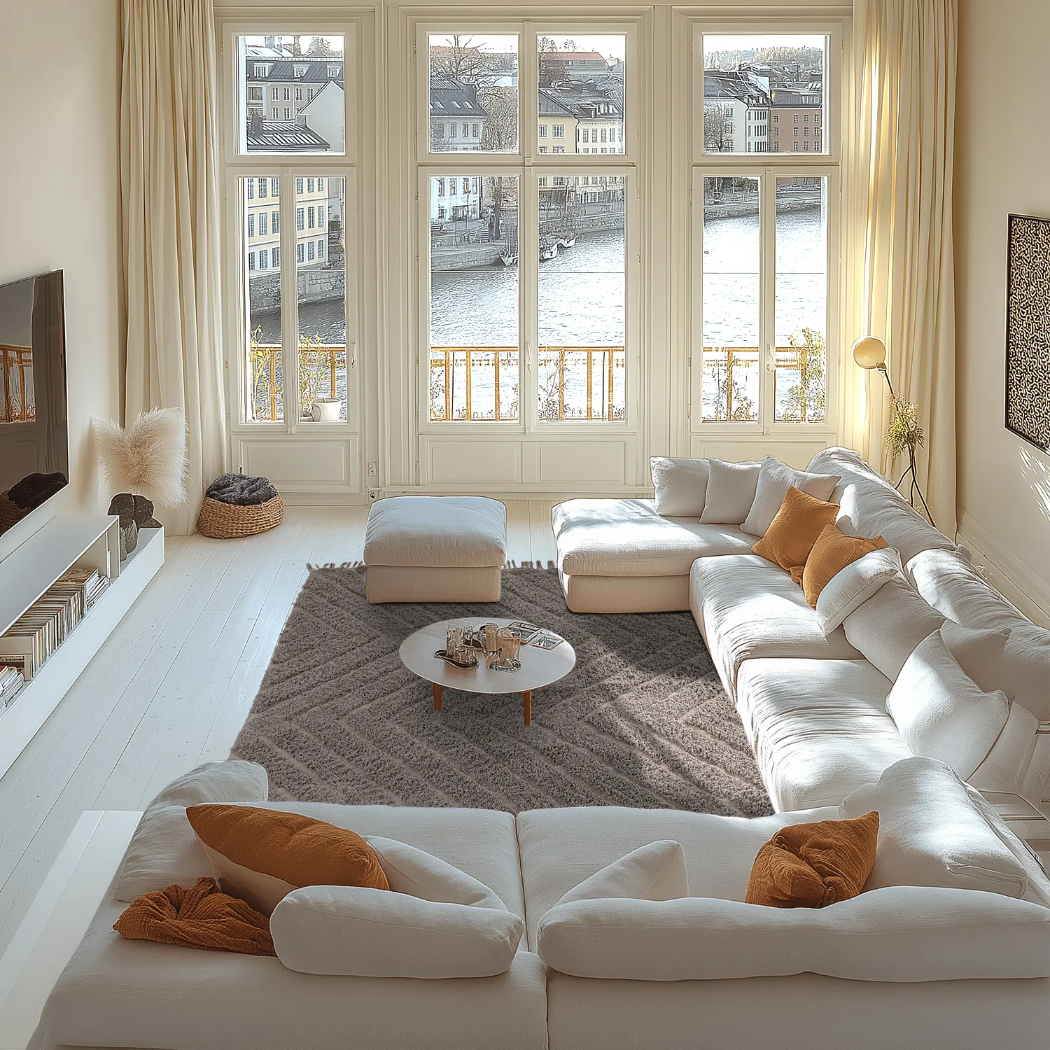 Hoogpolig vloerkleed - Conara Natural Cotton Shaggy (taupe)