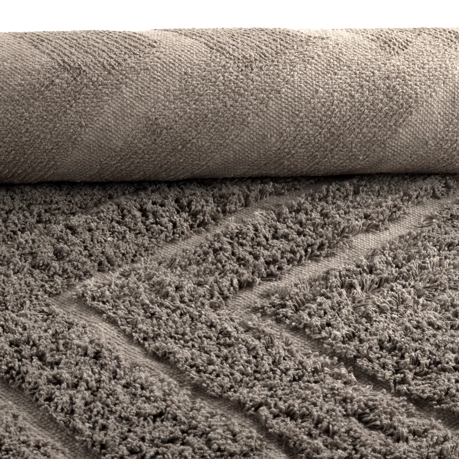 Hoogpolig vloerkleed - Conara Natural Cotton Shaggy (taupe)