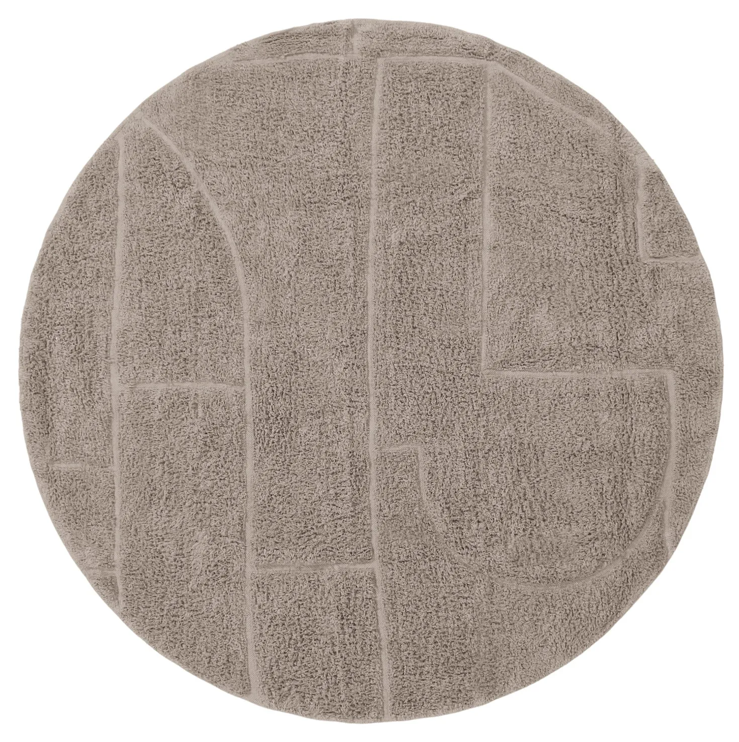 Ronde vloerkleden - Cremona Natural Cotton Shaggy (taupe)