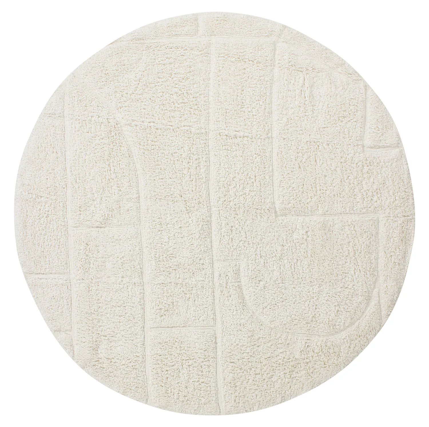 Ronde vloerkleden - Cremona Natural Cotton Shaggy (offwhite)