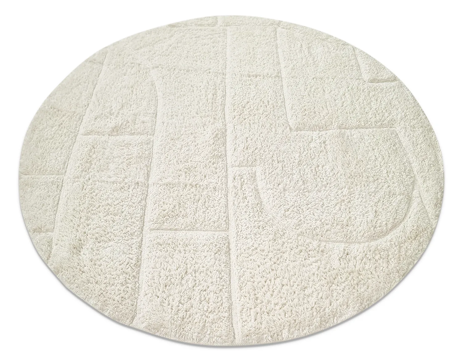 Ronde vloerkleden - Cremona Natural Cotton Shaggy (offwhite)