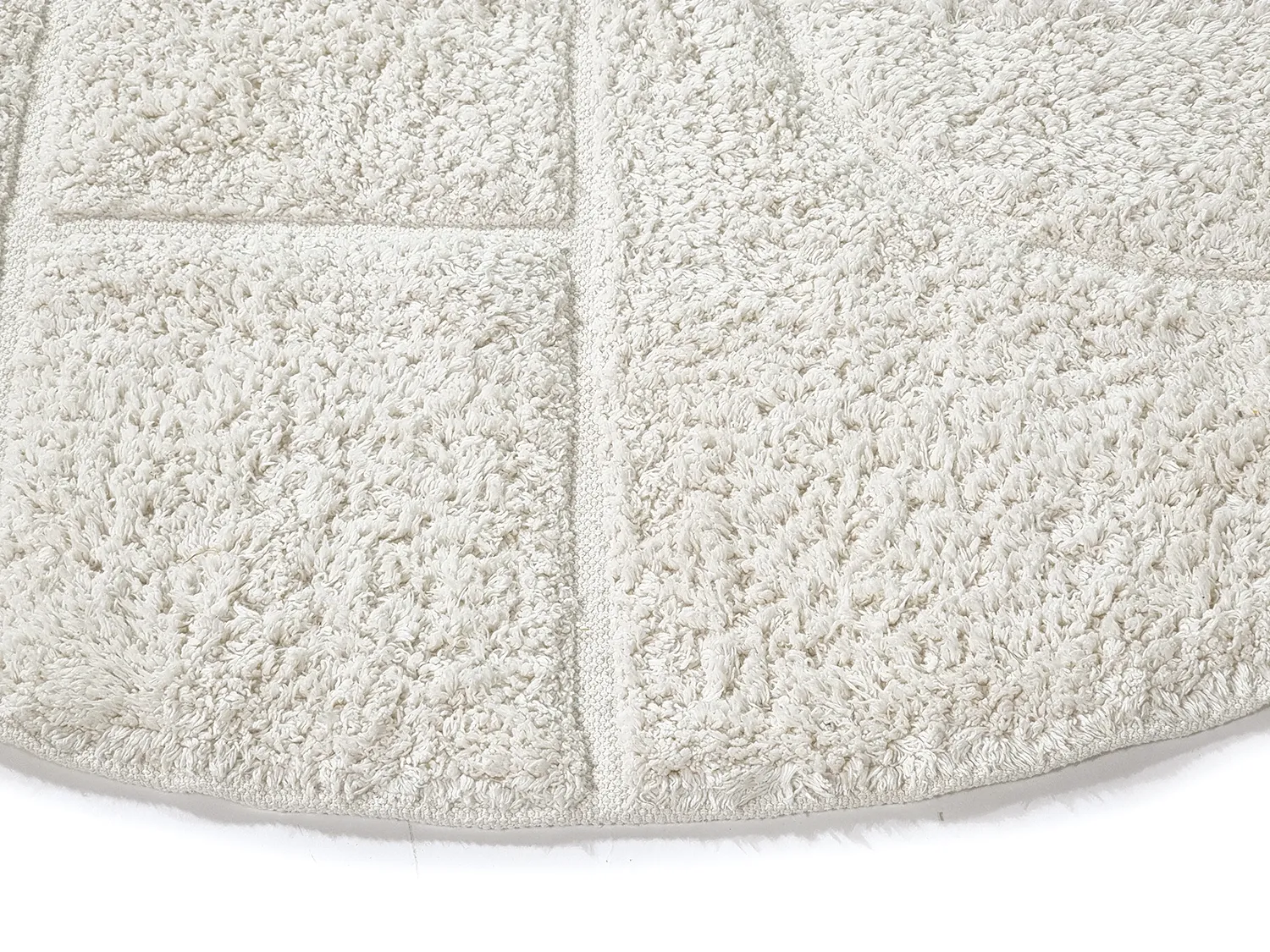 Ronde vloerkleden - Cremona Natural Cotton Shaggy (offwhite)