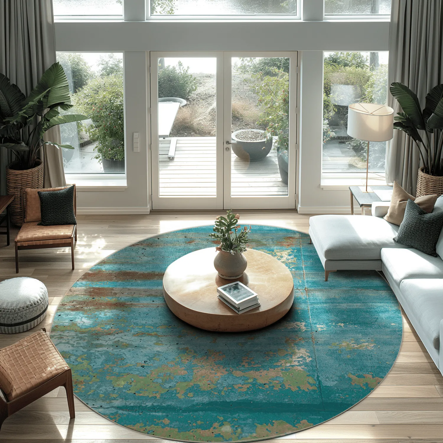 Rond vloerkleed - Domont (turkoois)