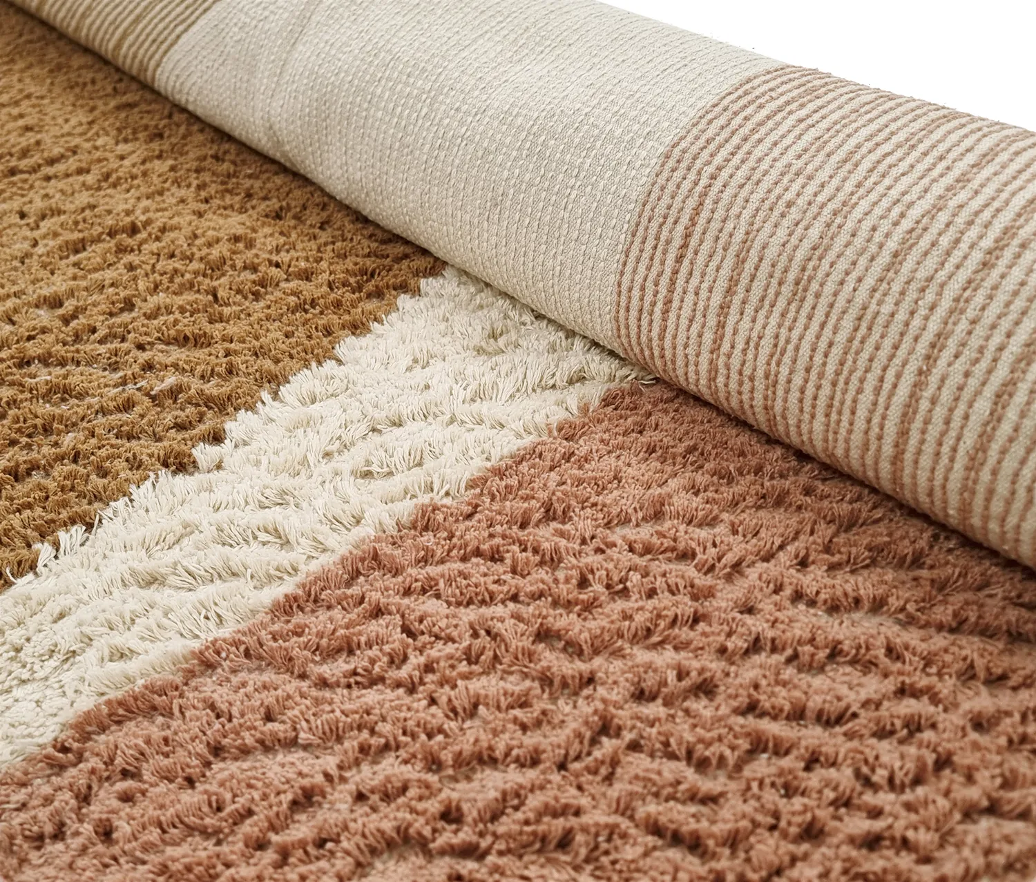 Ronde vloerkleden - Donostia Natural Cotton Shaggy (multi)