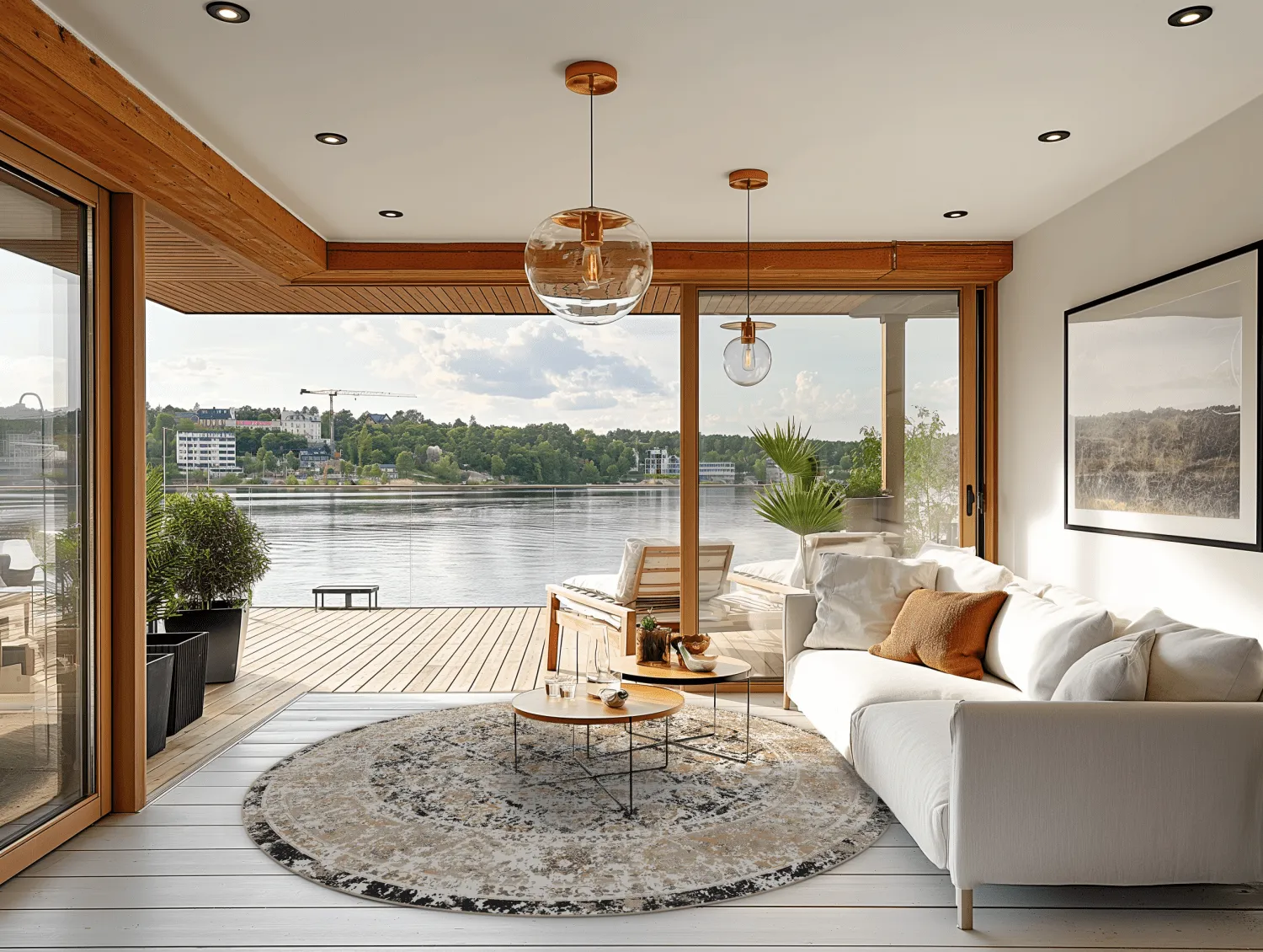 Rond vloerkleed - Douz (zwart/multi)