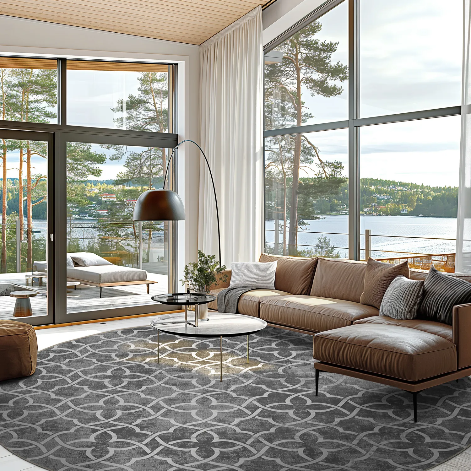 Rond vloerkleed - Draham (grijs)