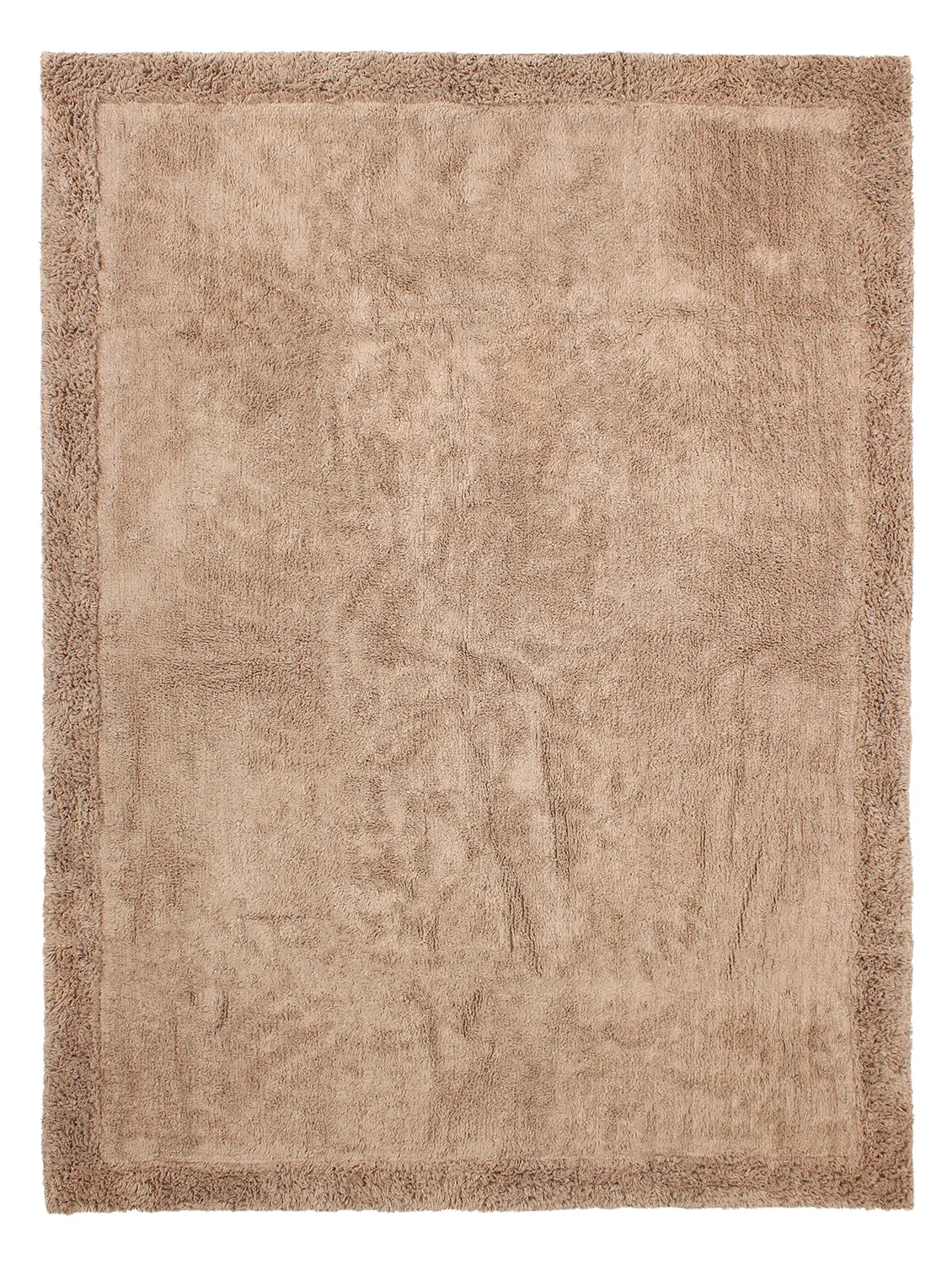 Hoogpolig vloerkleed - Ebba Natural Cotton Shaggy (bruin)