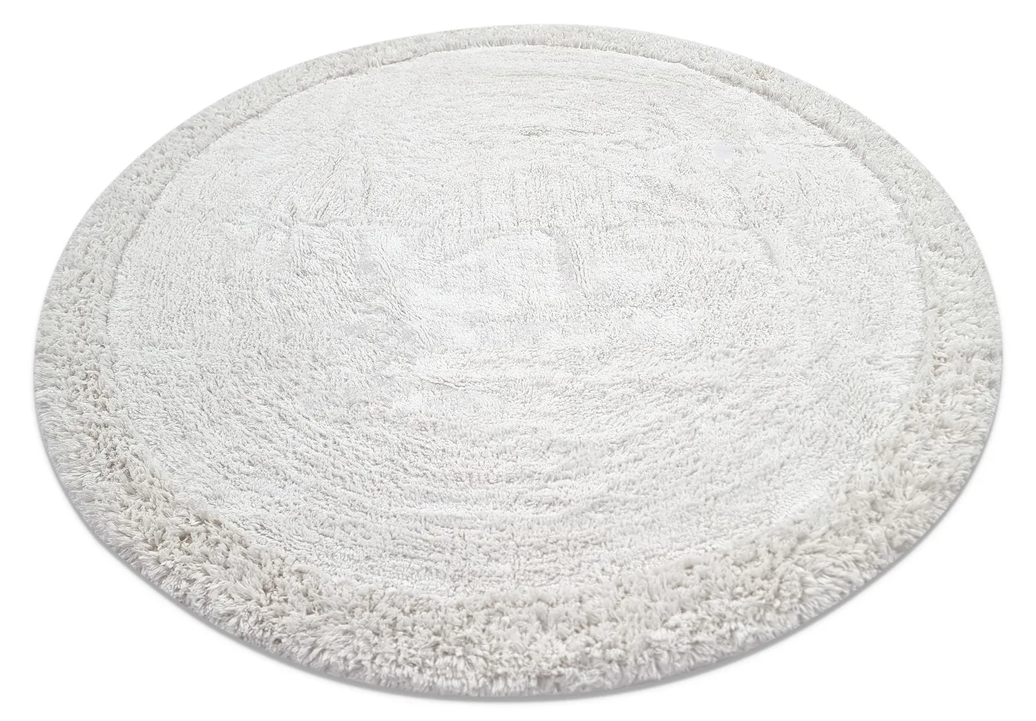 Ronde vloerkleden - Ebba Natural Cotton Shaggy (offwhite)