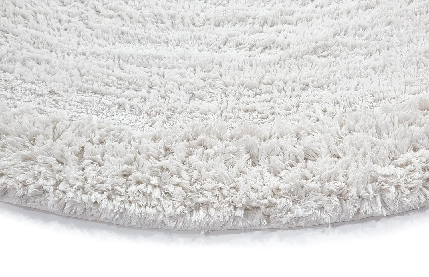 Ronde vloerkleden - Ebba Natural Cotton Shaggy (offwhite)