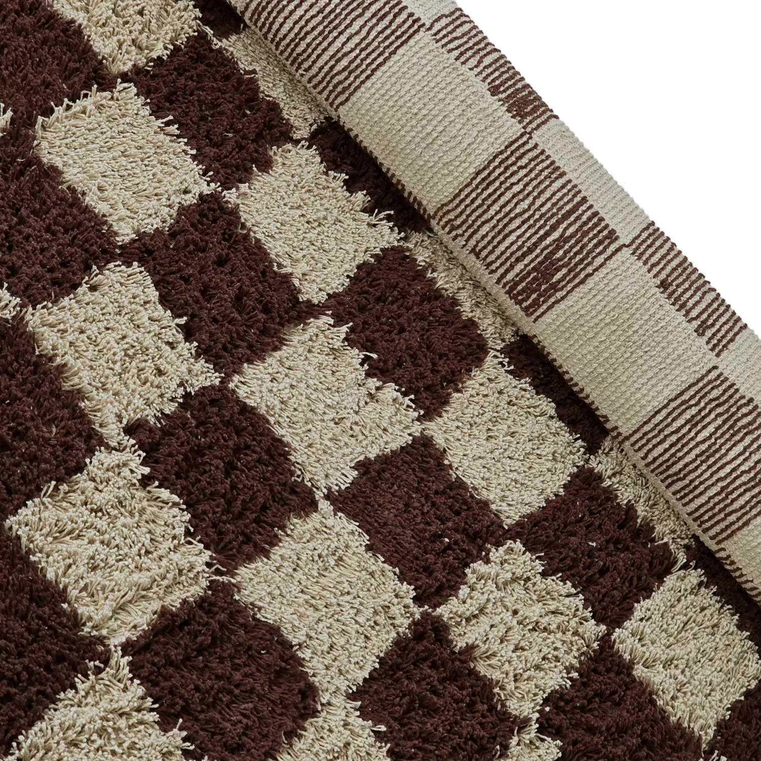 Hoogpolig vloerkleed - Elsey Natural Cotton Shaggy (beige/bruin)