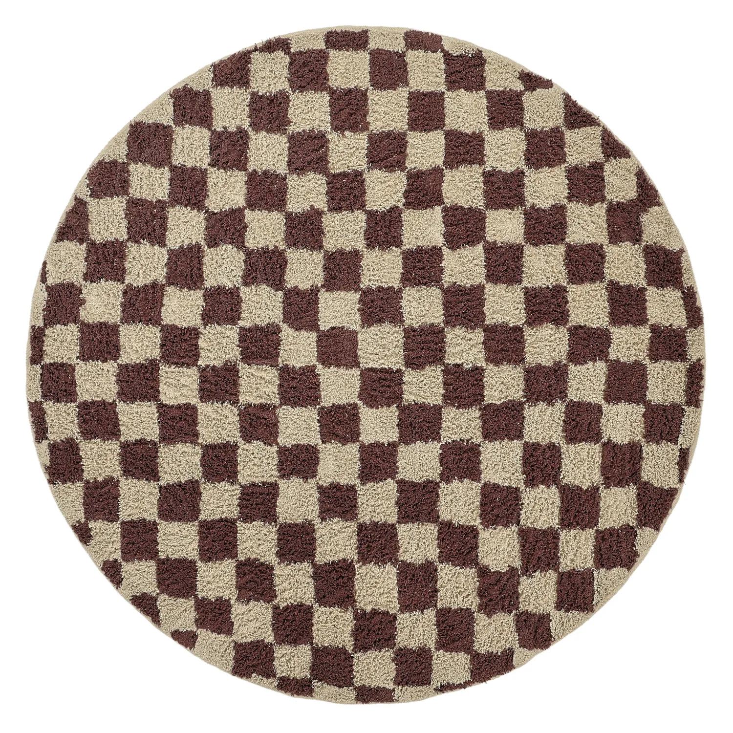 Ronde vloerkleden - Elsey Natural Cotton Shaggy (beige/bruin)