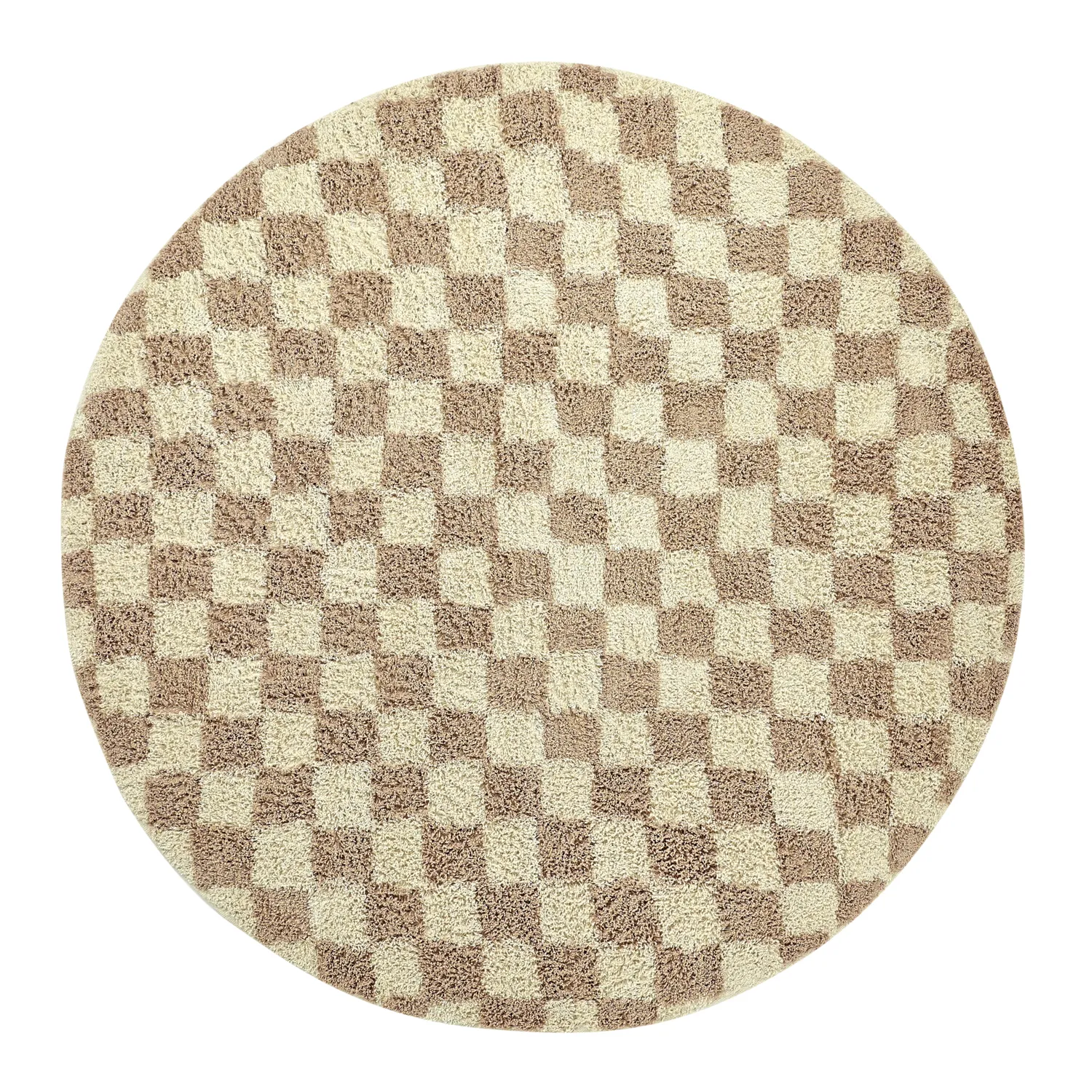 Ronde vloerkleden - Elsey Natural Cotton Shaggy (crème/zand)