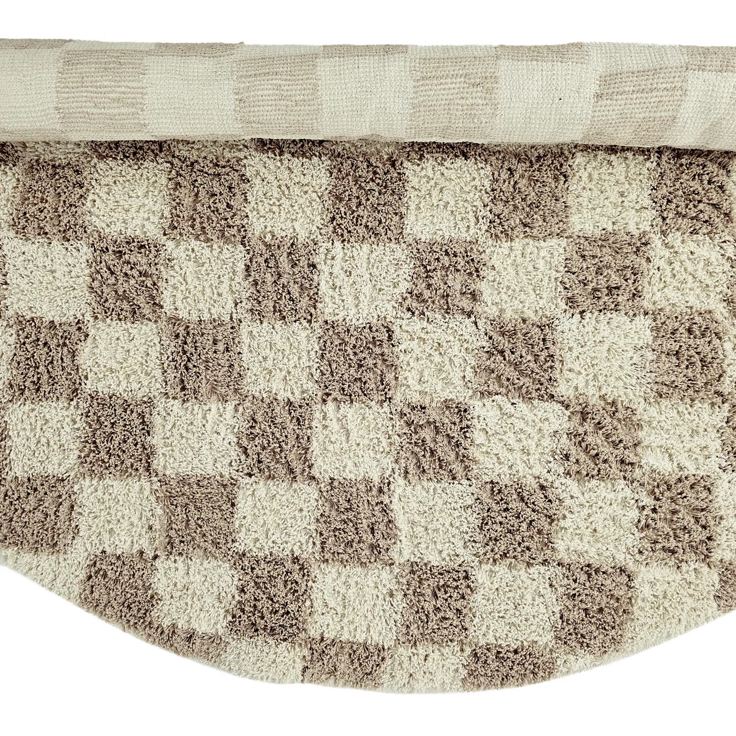 Ronde vloerkleden - Elsey Natural Cotton Shaggy (crème/zand)