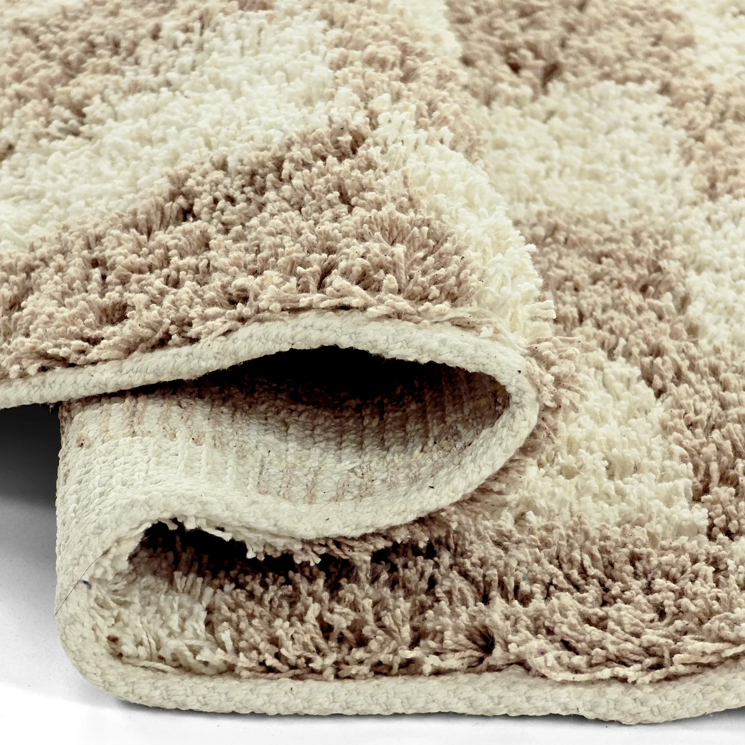 Ronde vloerkleden - Elsey Natural Cotton Shaggy (crème/zand)