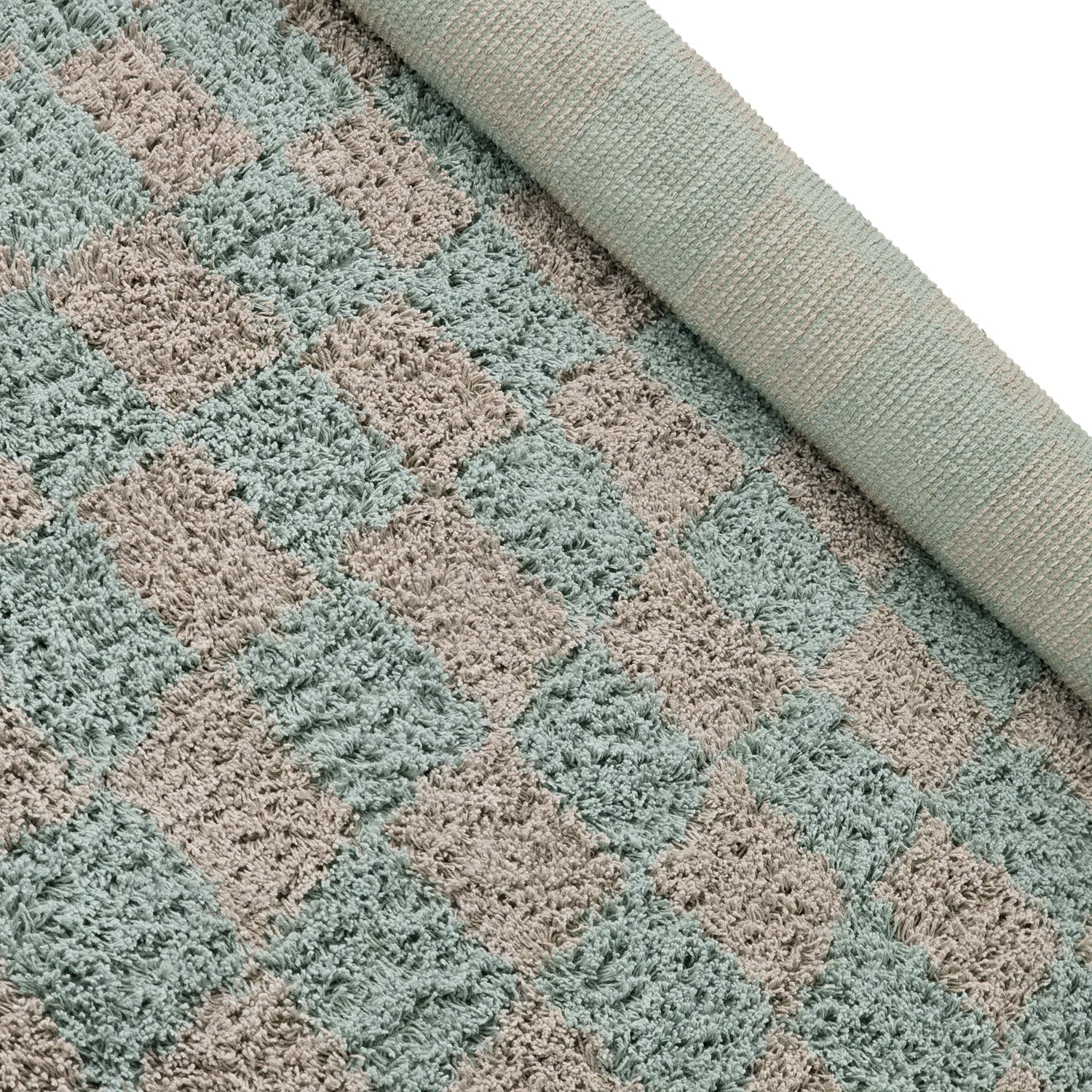 Hoogpolig vloerkleed - Elsey Natural Cotton Shaggy (grijs/roze)