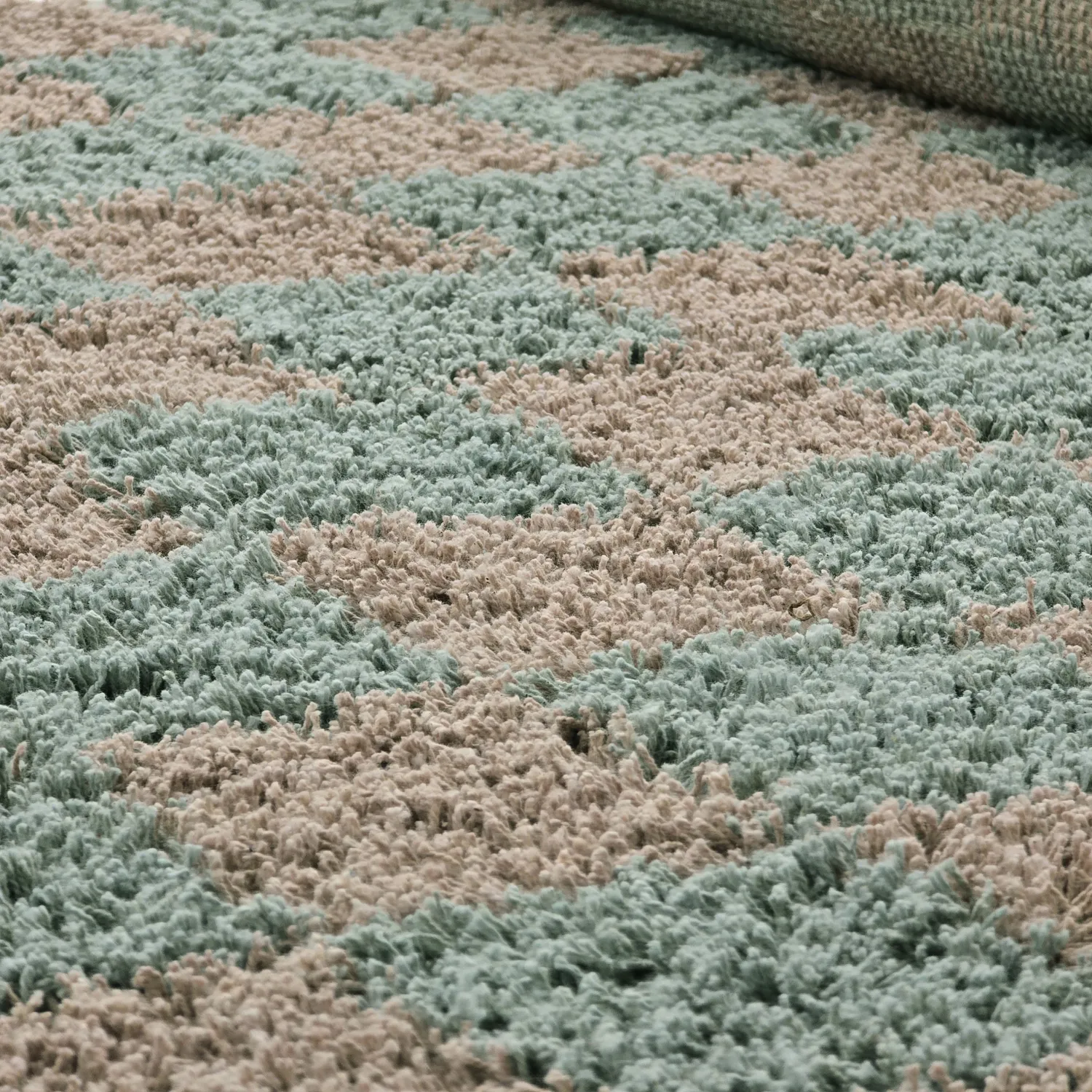 Hoogpolig vloerkleed - Elsey Natural Cotton Shaggy (grijs/roze)