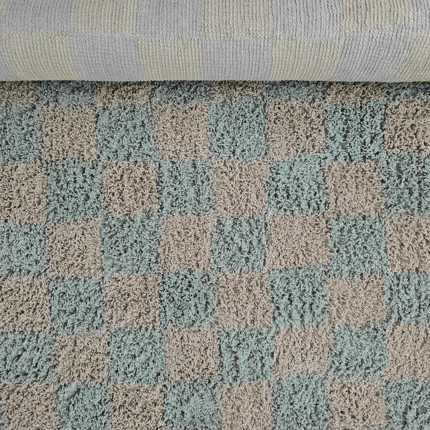 Hoogpolig vloerkleed - Elsey Natural Cotton Shaggy (grijs/roze)