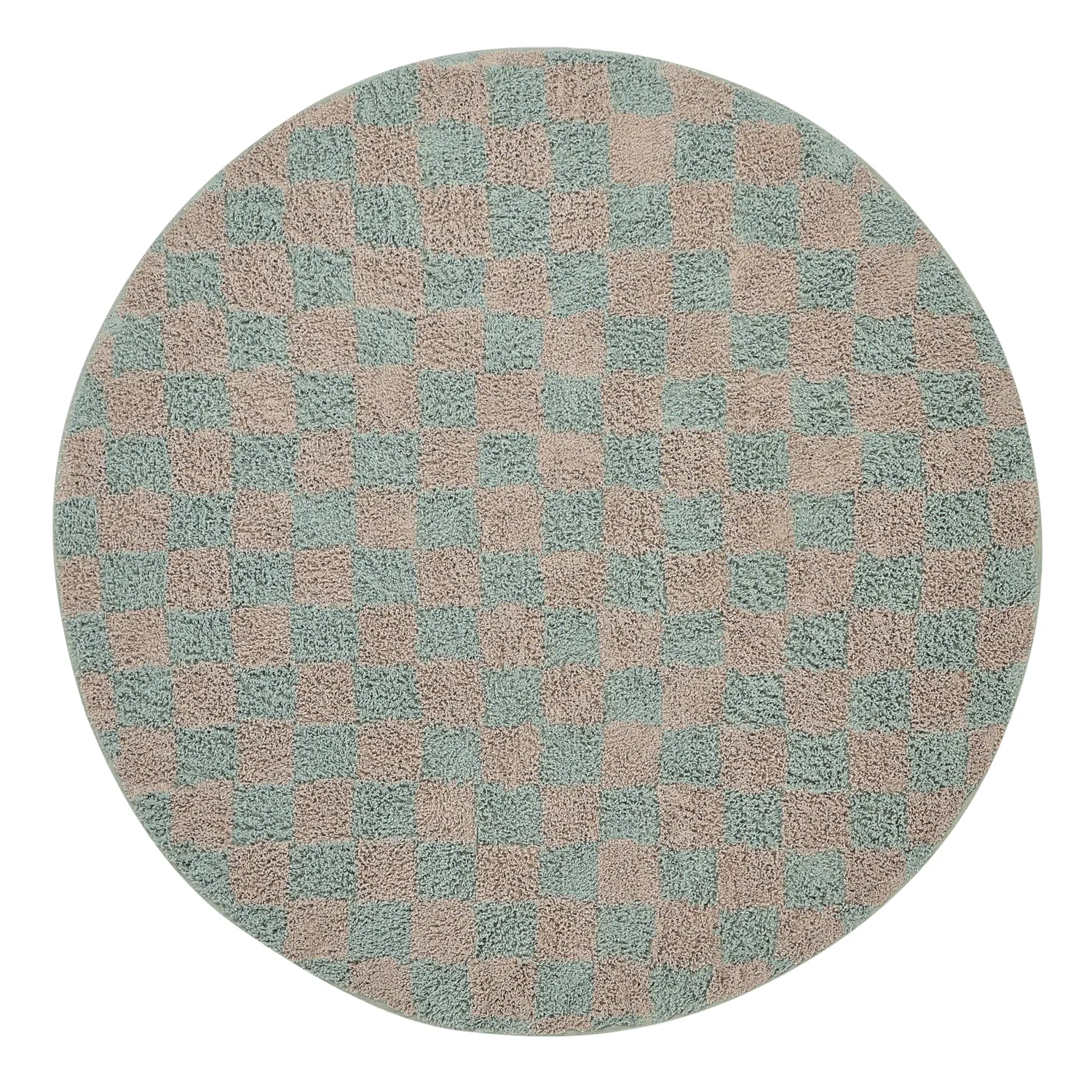 Ronde vloerkleden - Elsey Natural Cotton Shaggy (grijs/roze)