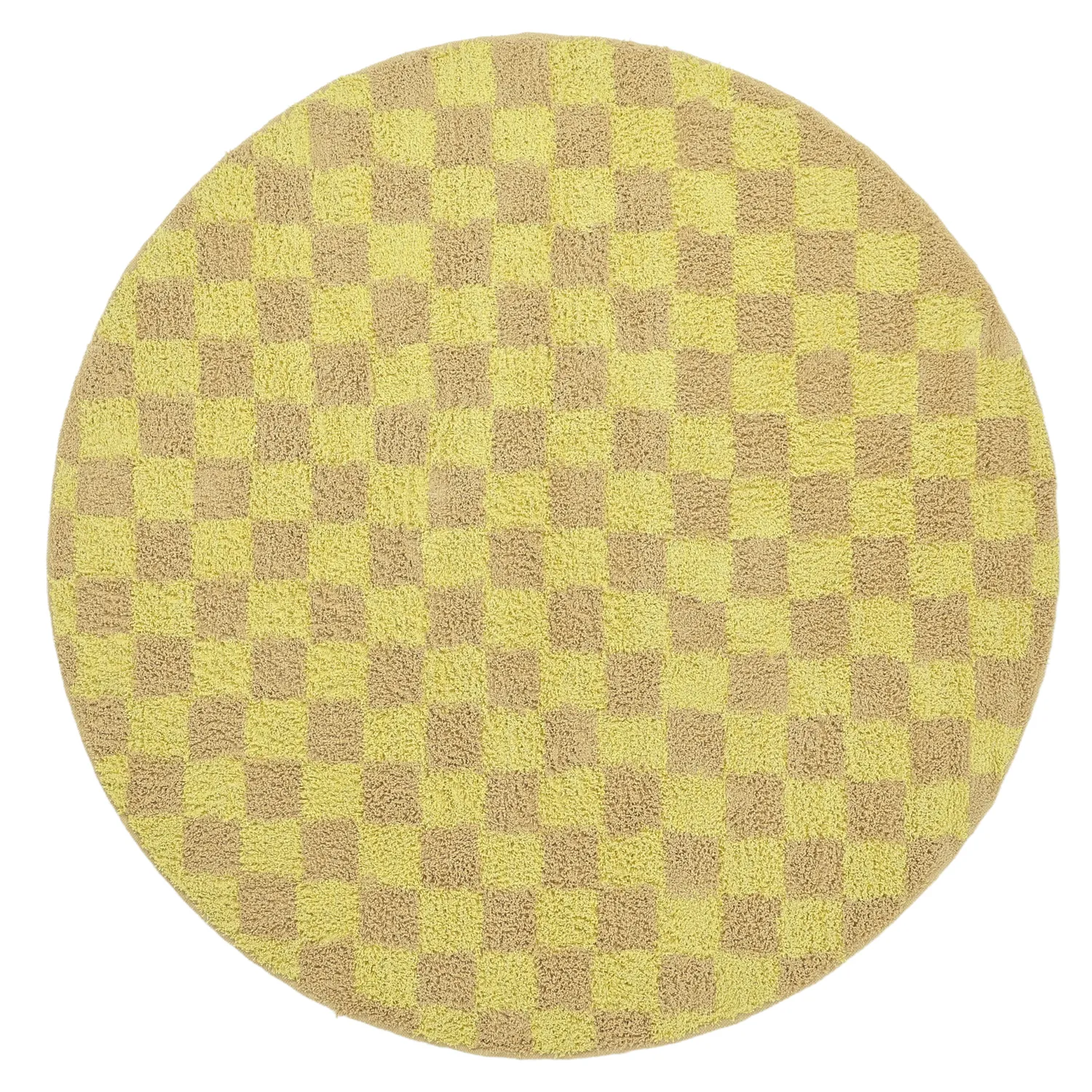 Ronde vloerkleden - Elsey Natural Cotton Shaggy (geel/beige)