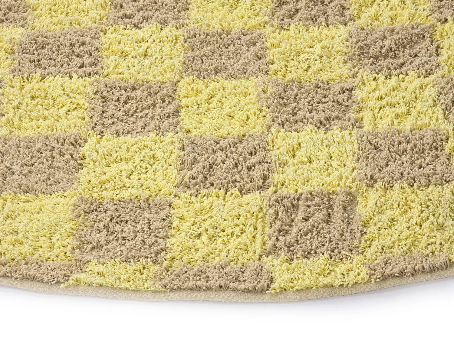 Ronde vloerkleden - Elsey Natural Cotton Shaggy (geel/beige)