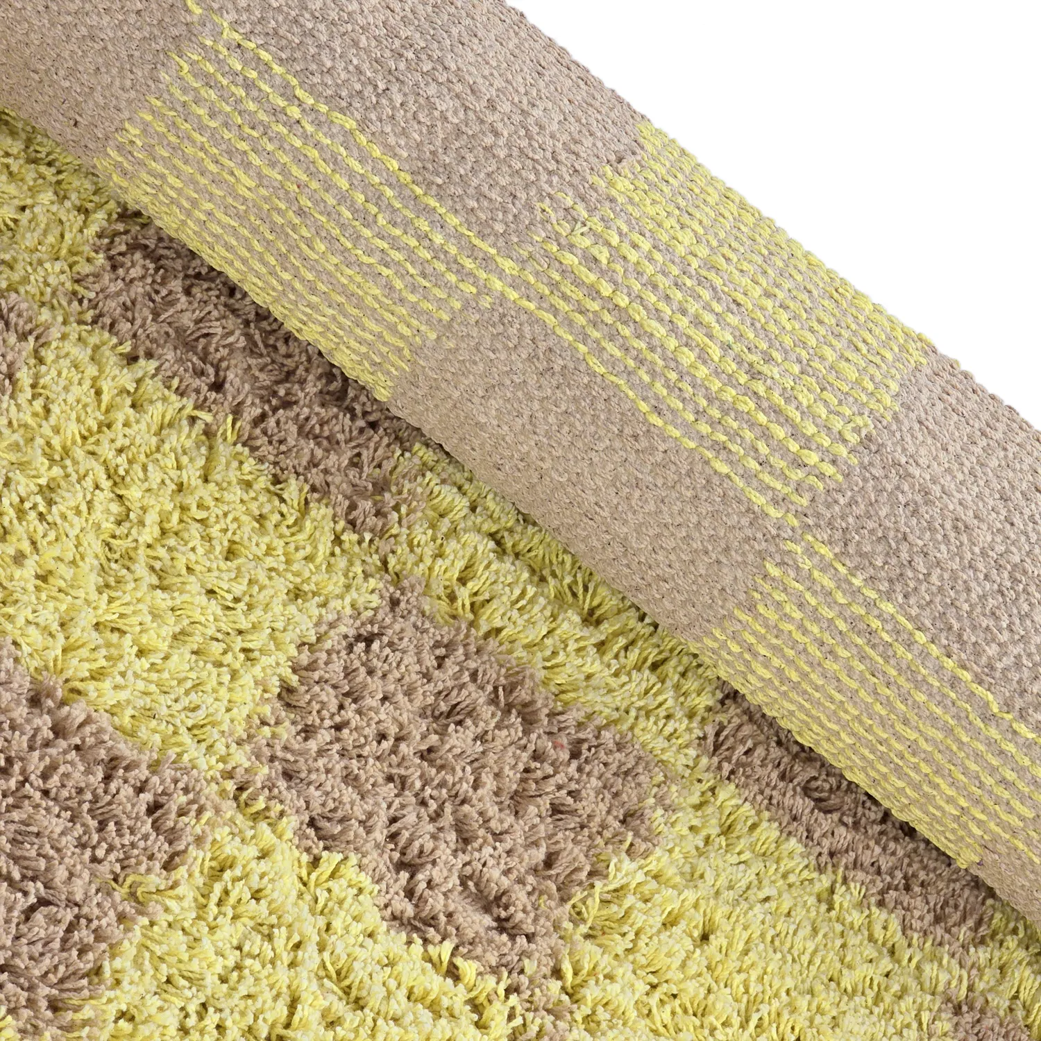 Ronde vloerkleden - Elsey Natural Cotton Shaggy (geel/beige)