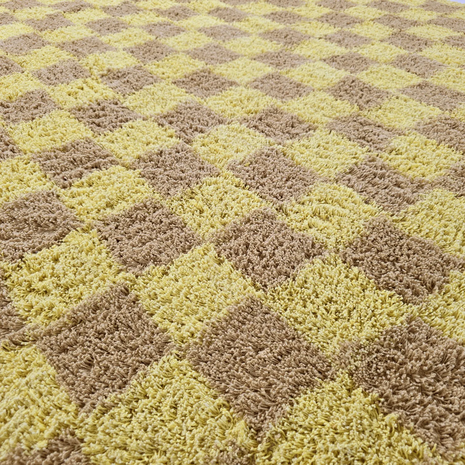 Ronde vloerkleden - Elsey Natural Cotton Shaggy (geel/beige)