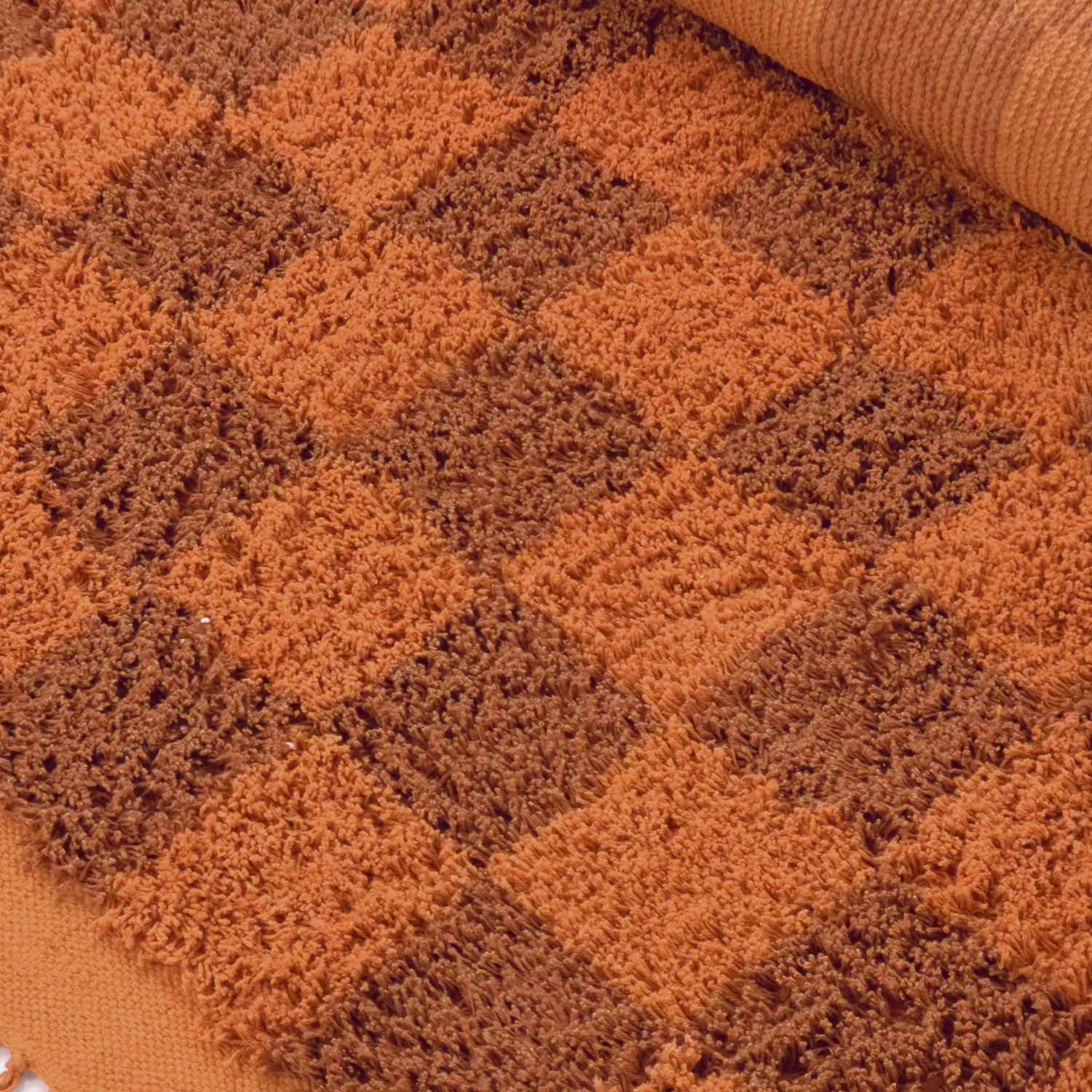 Hoogpolig vloerkleed - Elsey Natural Cotton Shaggy (oranje/rood)