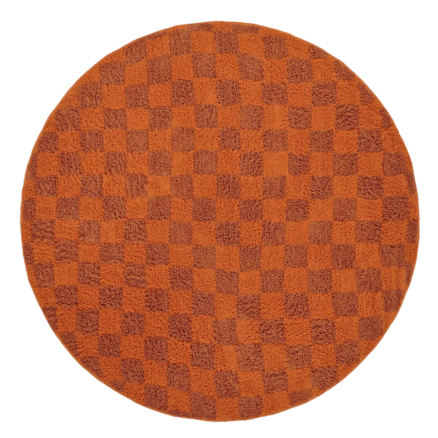 Ronde vloerkleden - Elsey Natural Cotton Shaggy (oranje/rood)