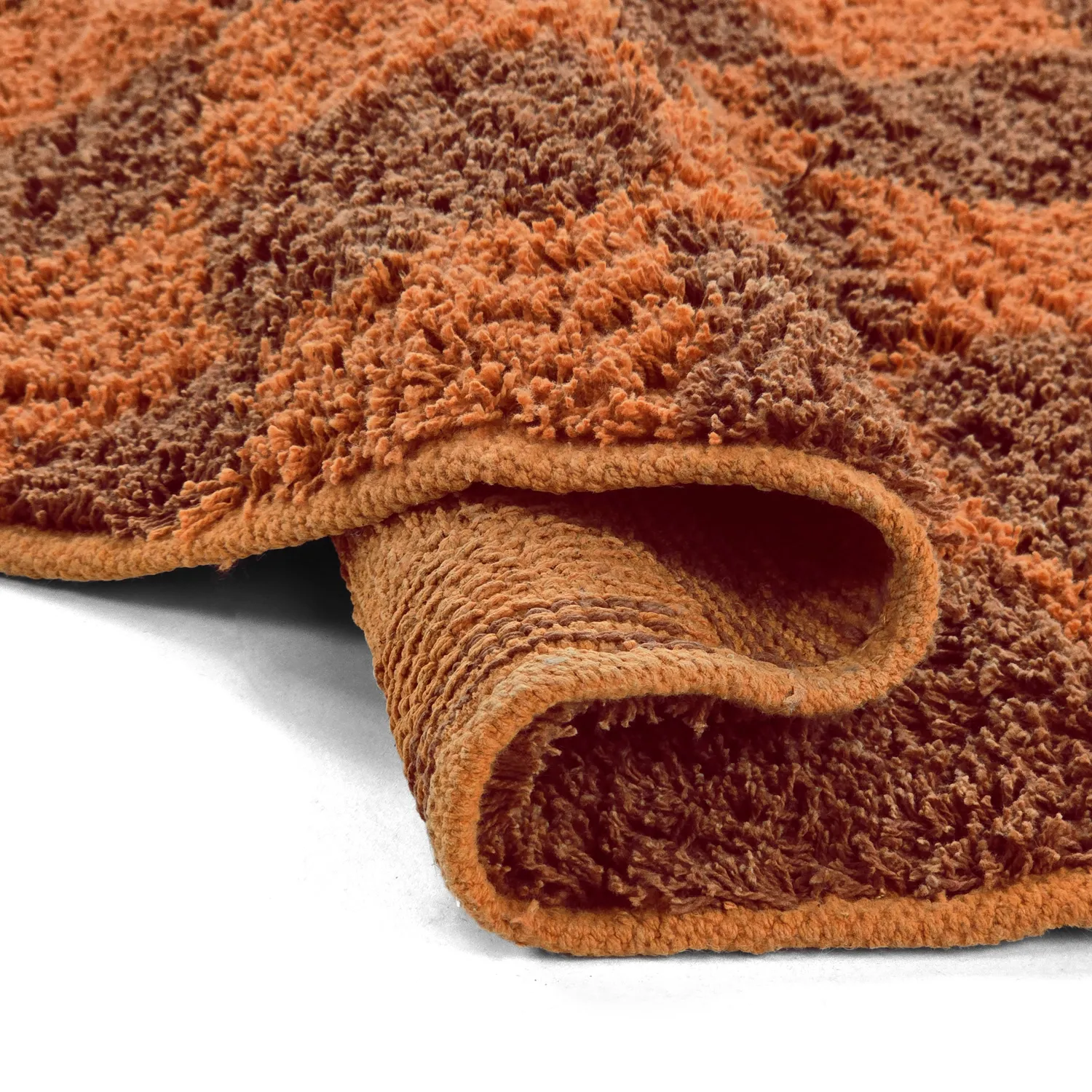 Ronde vloerkleden - Elsey Natural Cotton Shaggy (oranje/rood)