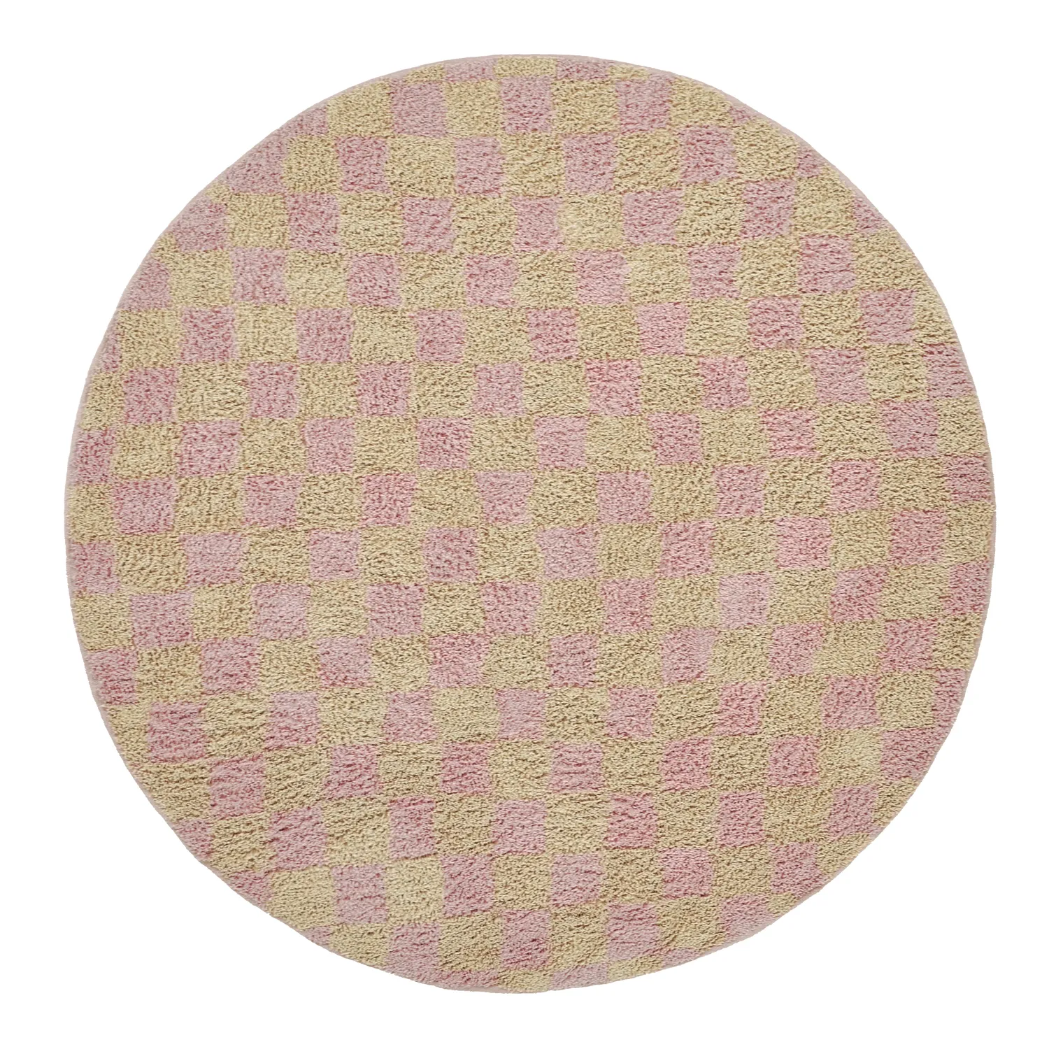 Ronde vloerkleden - Elsey Natural Cotton Shaggy (roze/oranje)