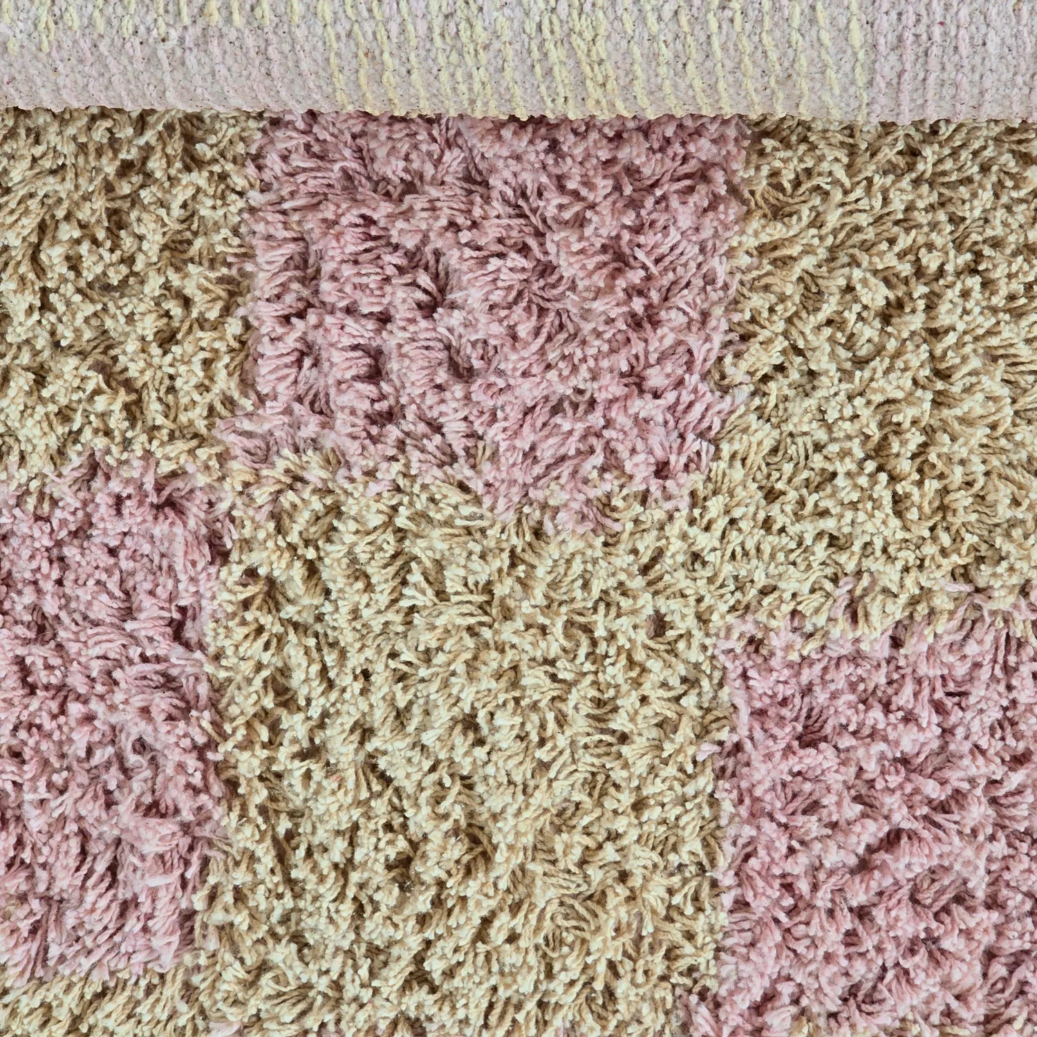 Ronde vloerkleden - Elsey Natural Cotton Shaggy (roze/oranje)