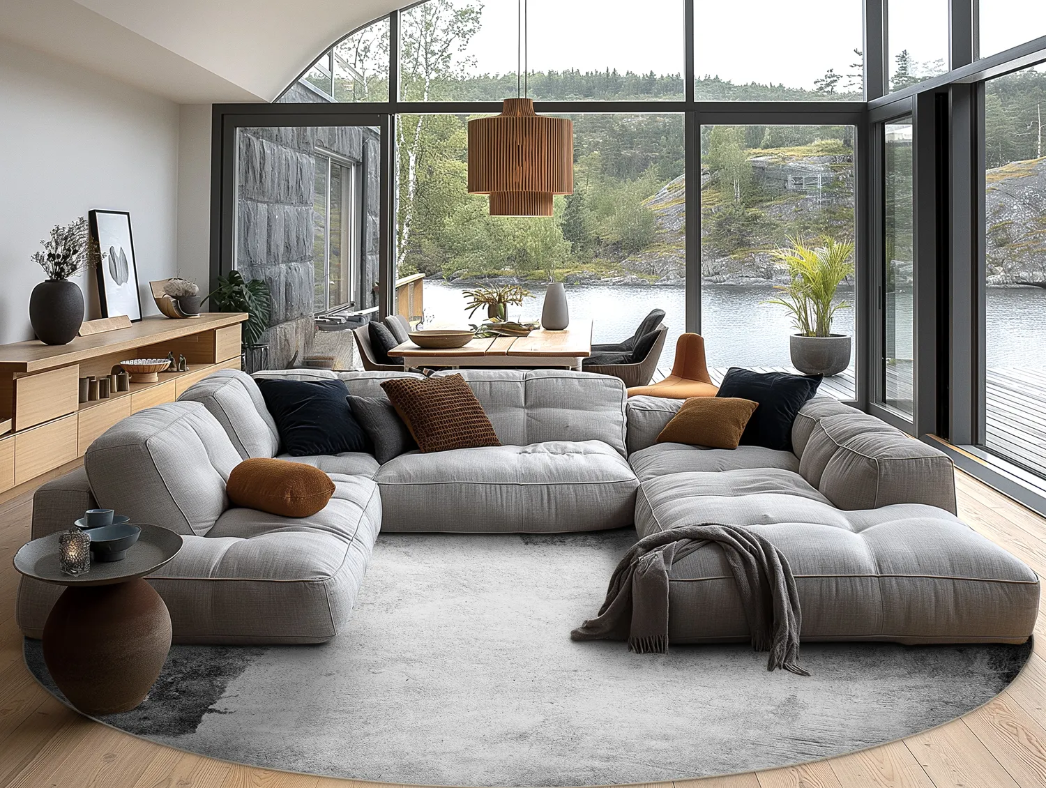 Rond vloerkleed - Esperia (grijs)