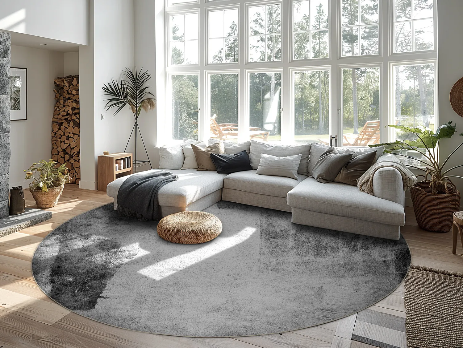 Rond vloerkleed - Esperia (grijs)