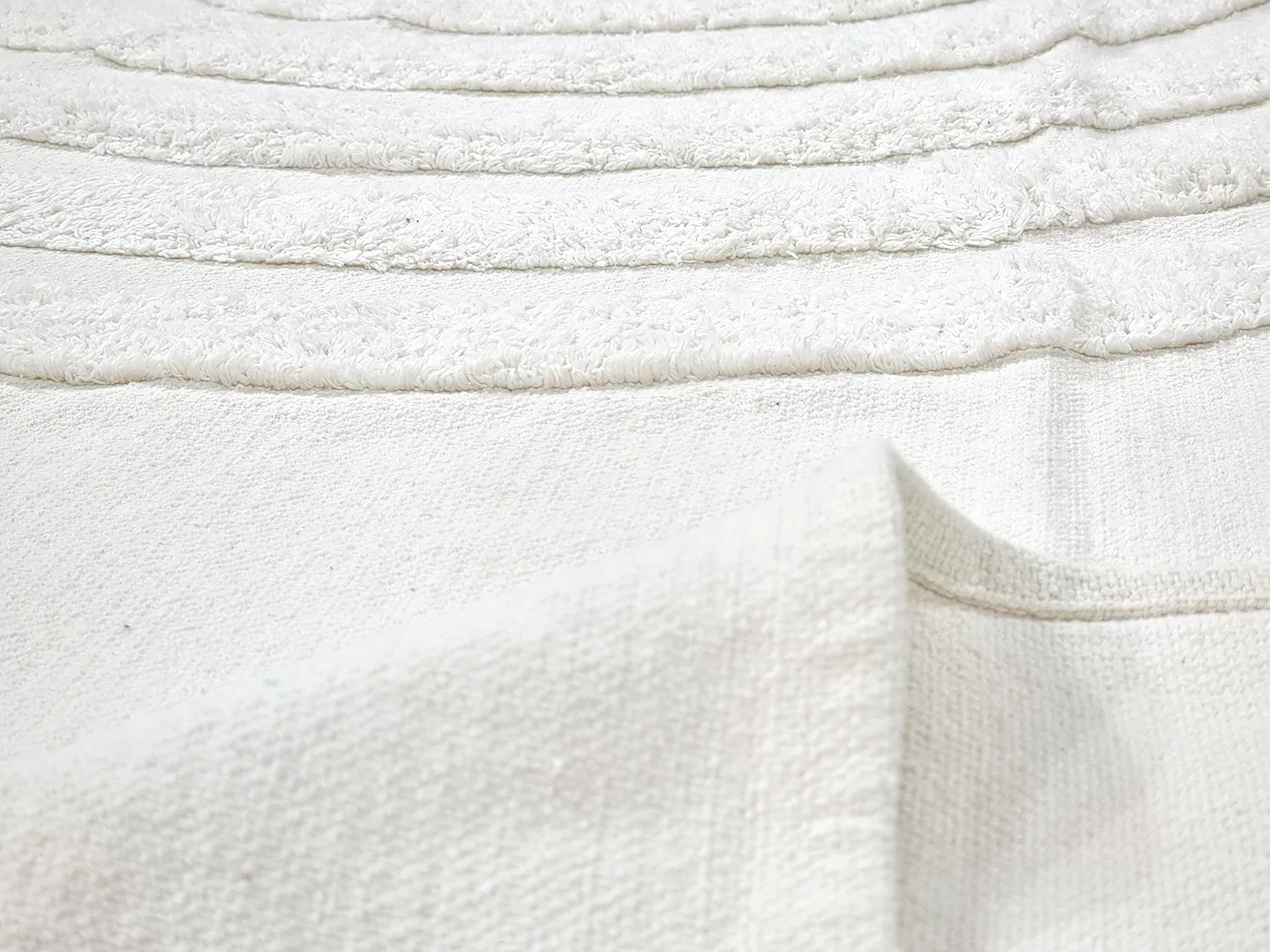 Ronde vloerkleden - Everly Natural Cotton Shaggy (offwhite)