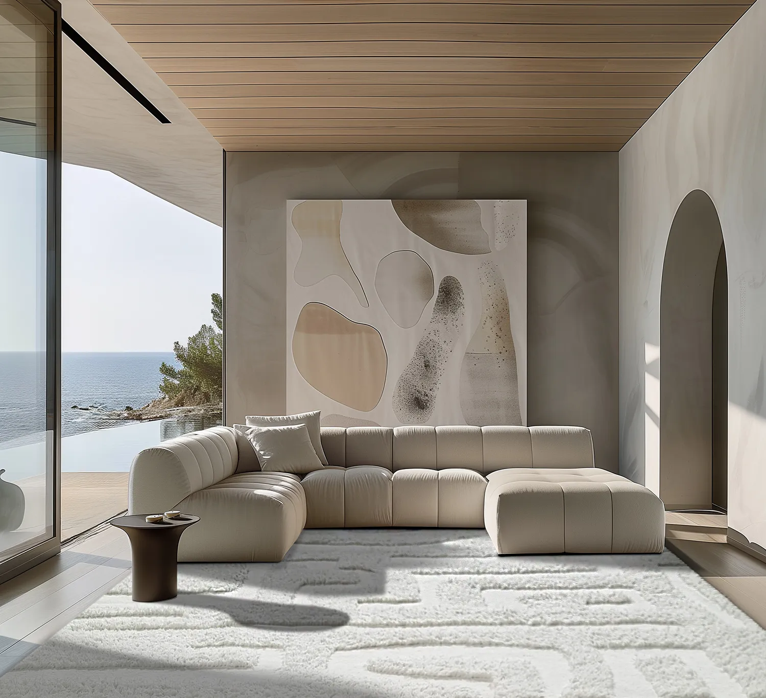 Hoogpolig vloerkleed - Fallon Natural Cotton Shaggy (offwhite)