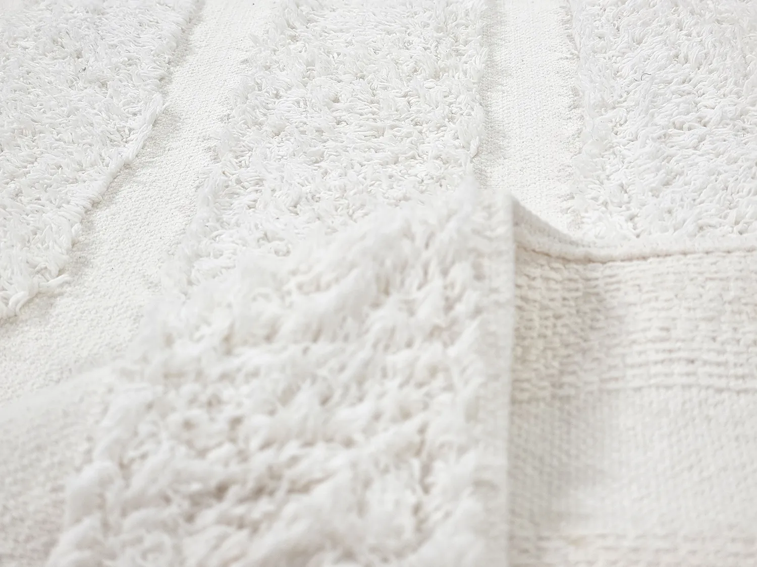 Ronde vloerkleden - Fallon Natural Cotton Shaggy (offwhite)