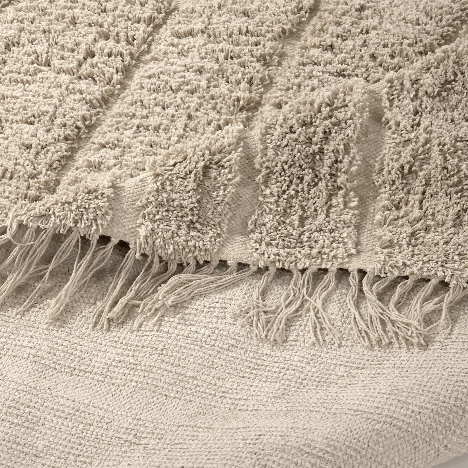 Hoogpolig vloerkleed - Farley Natural Cotton Shaggy (beige)