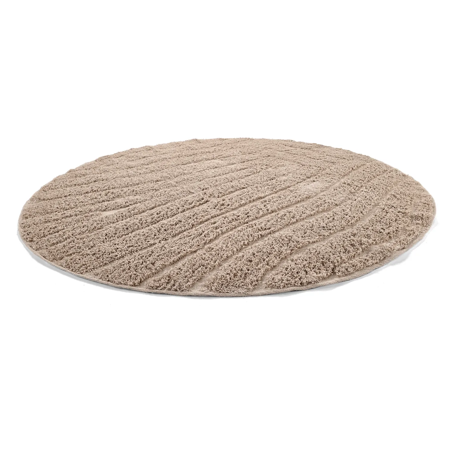 Ronde vloerkleden - Farley Natural Cotton Shaggy (beige)