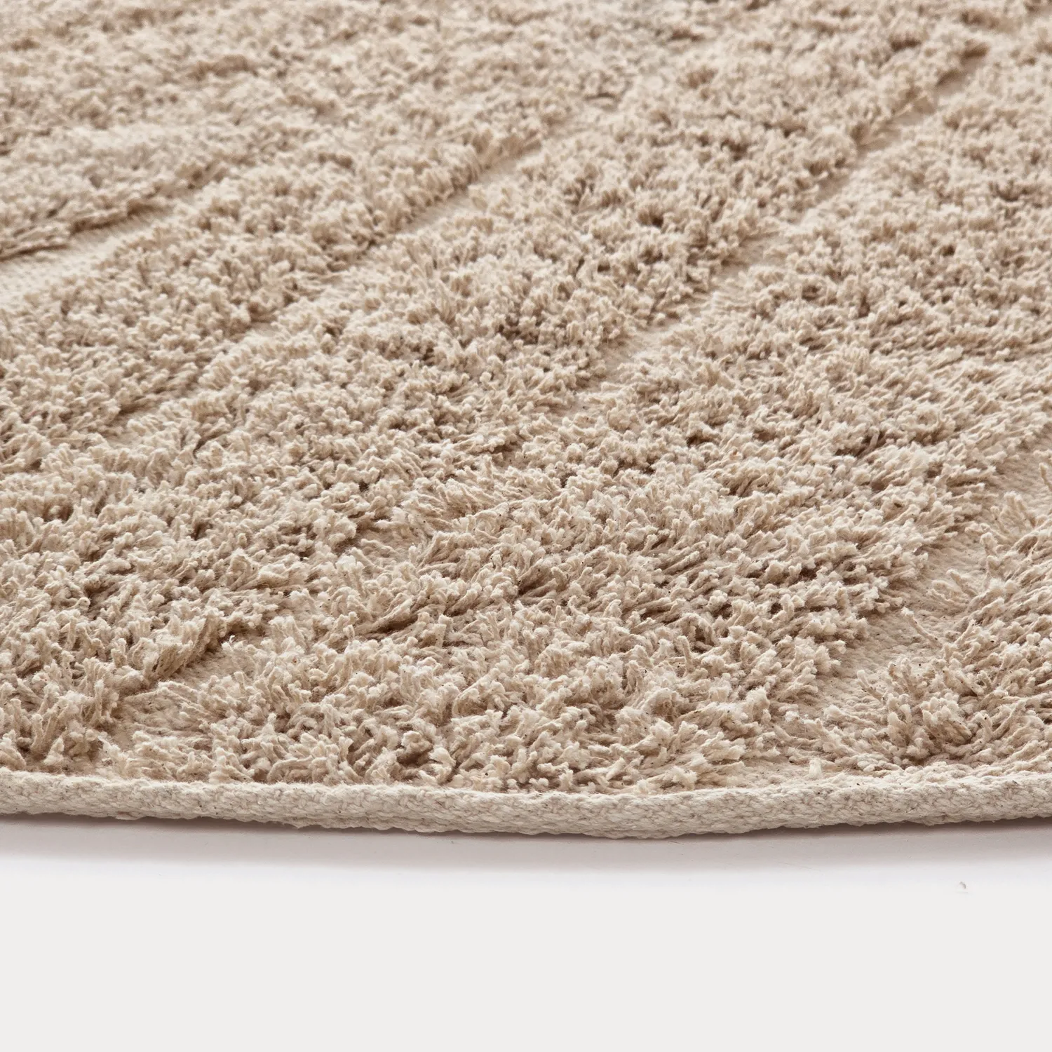 Ronde vloerkleden - Farley Natural Cotton Shaggy (beige)
