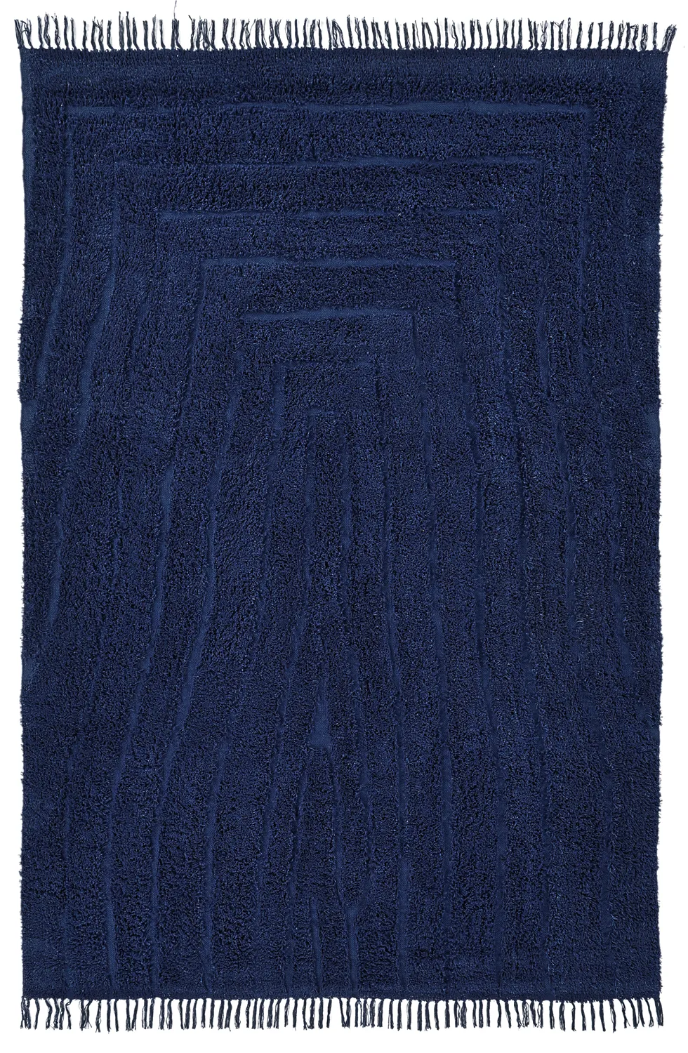 Hoogpolig vloerkleed - Farley Natural Cotton Shaggy (blauw)