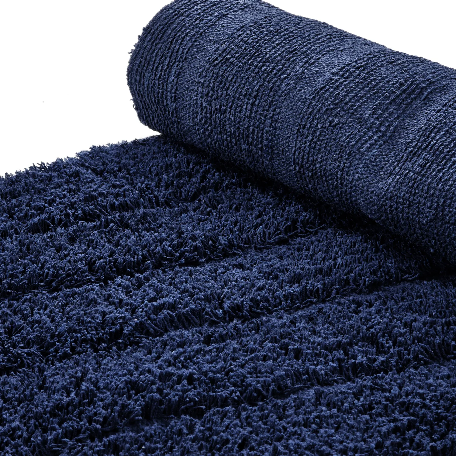 Hoogpolig vloerkleed - Farley Natural Cotton Shaggy (blauw)