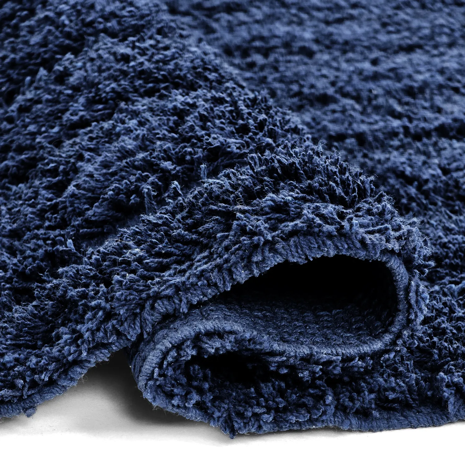 Hoogpolig vloerkleed - Farley Natural Cotton Shaggy (blauw)