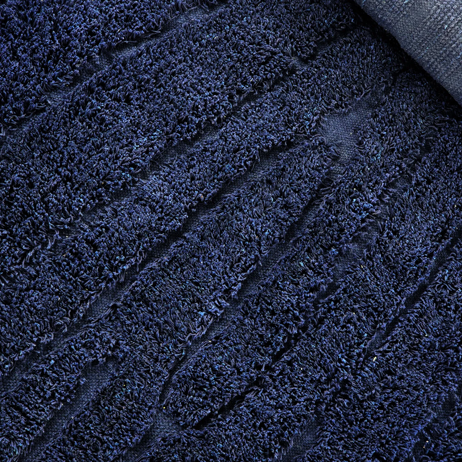 Hoogpolig vloerkleed - Farley Natural Cotton Shaggy (blauw)