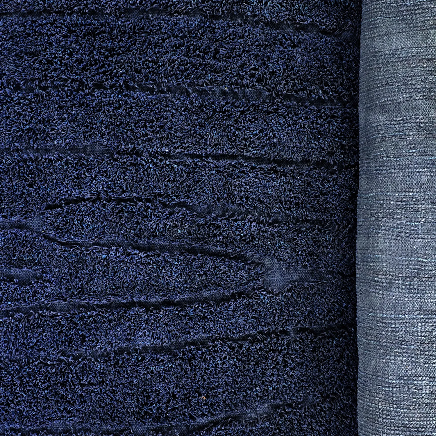 Hoogpolig vloerkleed - Farley Natural Cotton Shaggy (blauw)