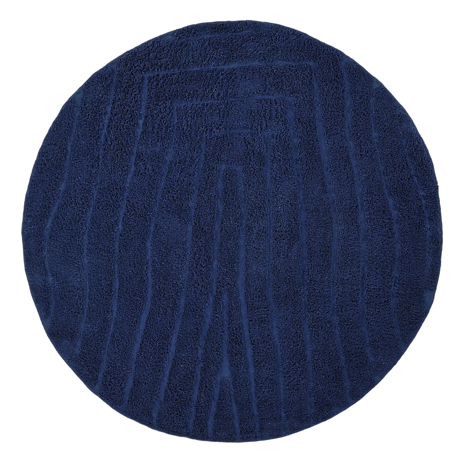 Ronde vloerkleden - Farley Natural Cotton Shaggy (blauw)